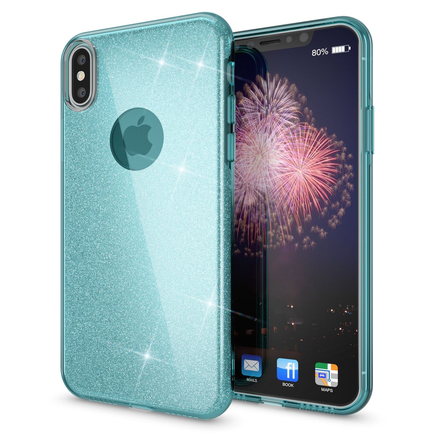 NALIA ShinePop Hülle IPhone XS Max - Glitzer Diamant-Effekt Ultra Slim Silikon Schutzhülle