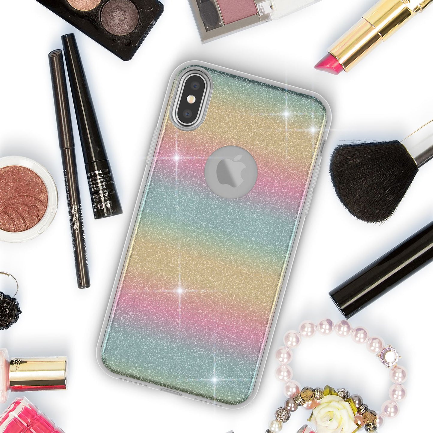 Etui brokatowe NALIA ShinePop – 3 w 1, smukłe, wymiary 14 x 7 cm, 22 g