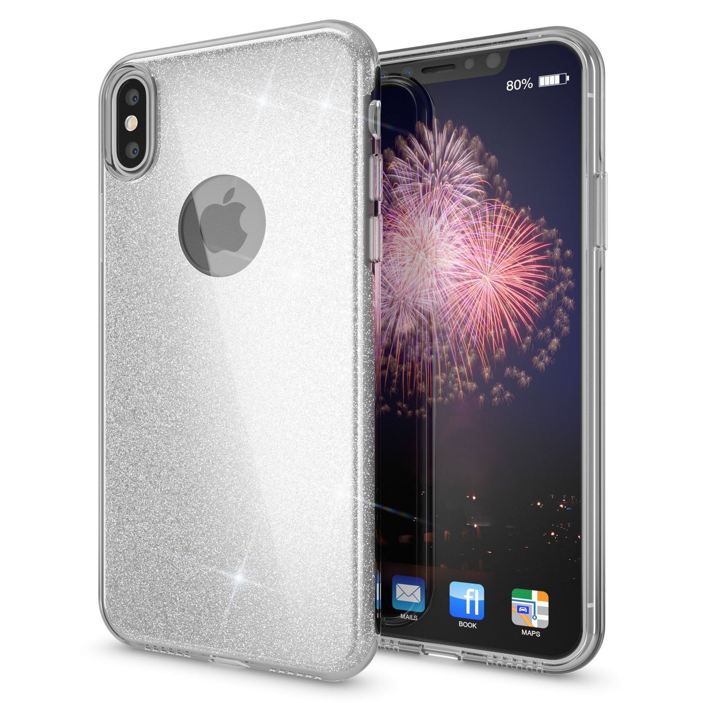 NALIA ShinePop Hülle IPhone XS Max - Glitzer Diamant-Effekt Ultra Slim Silikon Schutzhülle