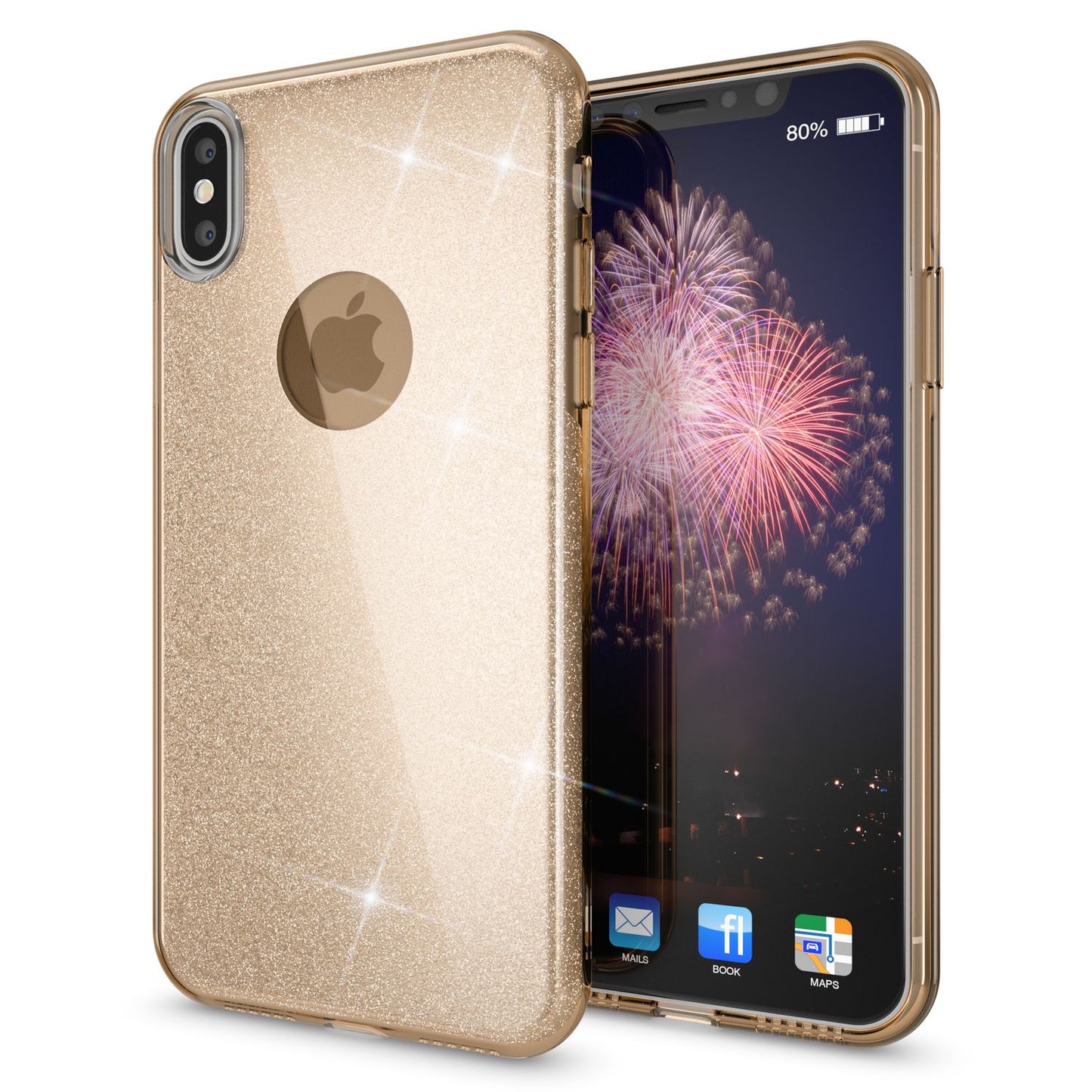 NALIA ShinePop Hülle IPhone XS Max - Glitzer Diamant-Effekt Ultra Slim Silikon Schutzhülle