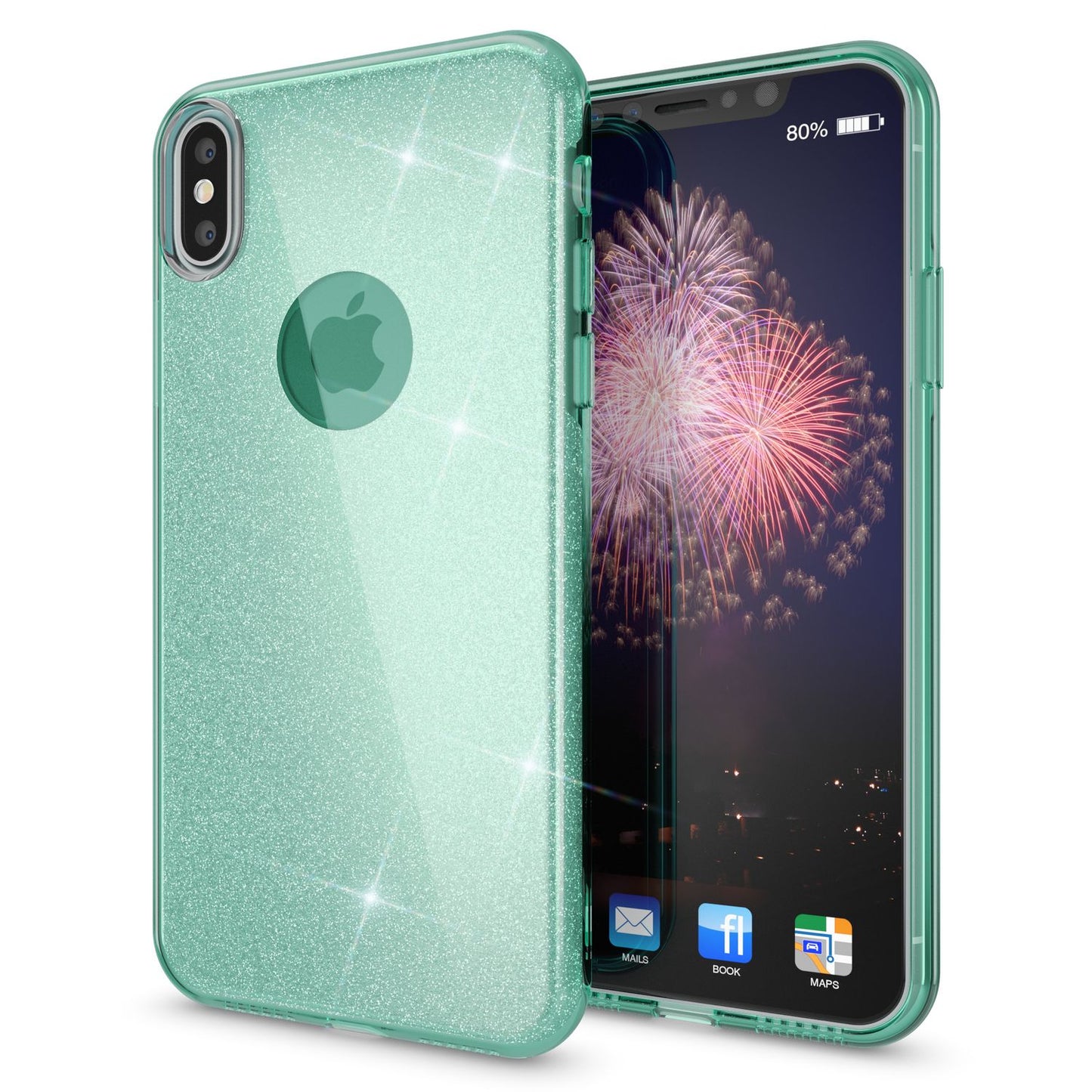 NALIA ShinePop Hülle IPhone XS Max - Glitzer Diamant-Effekt Ultra Slim Silikon Schutzhülle
