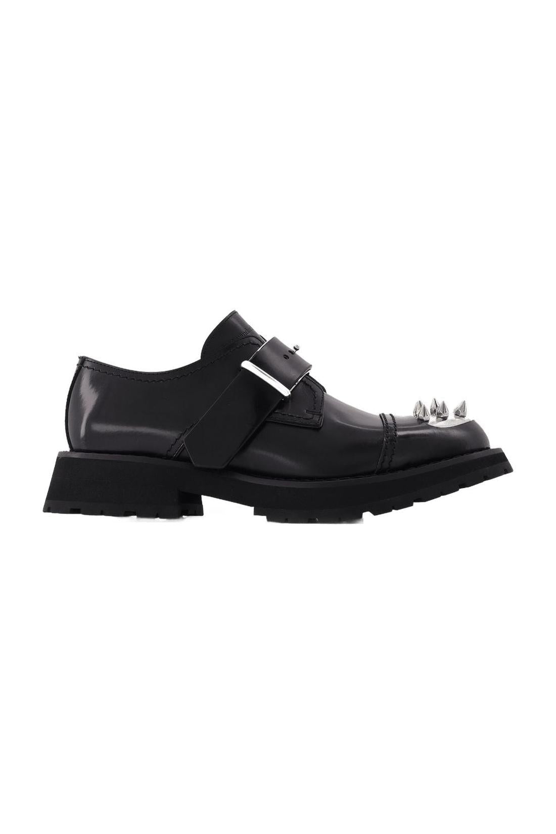Mocassins Studs aus schwarzem Leder