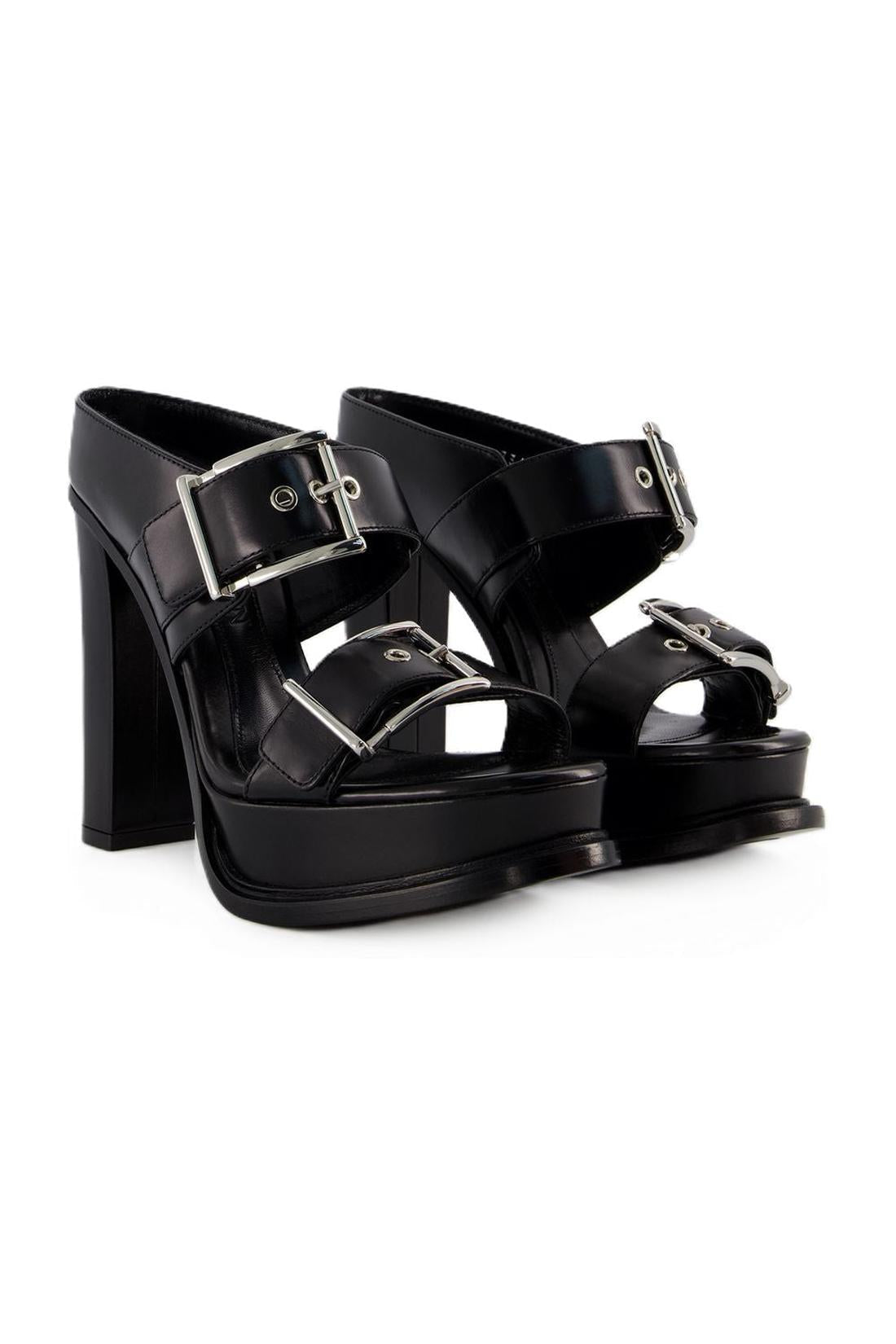 Leath S.Leath Sandalen - ALexander Mcqueen - Leder - Schwarz/Silber