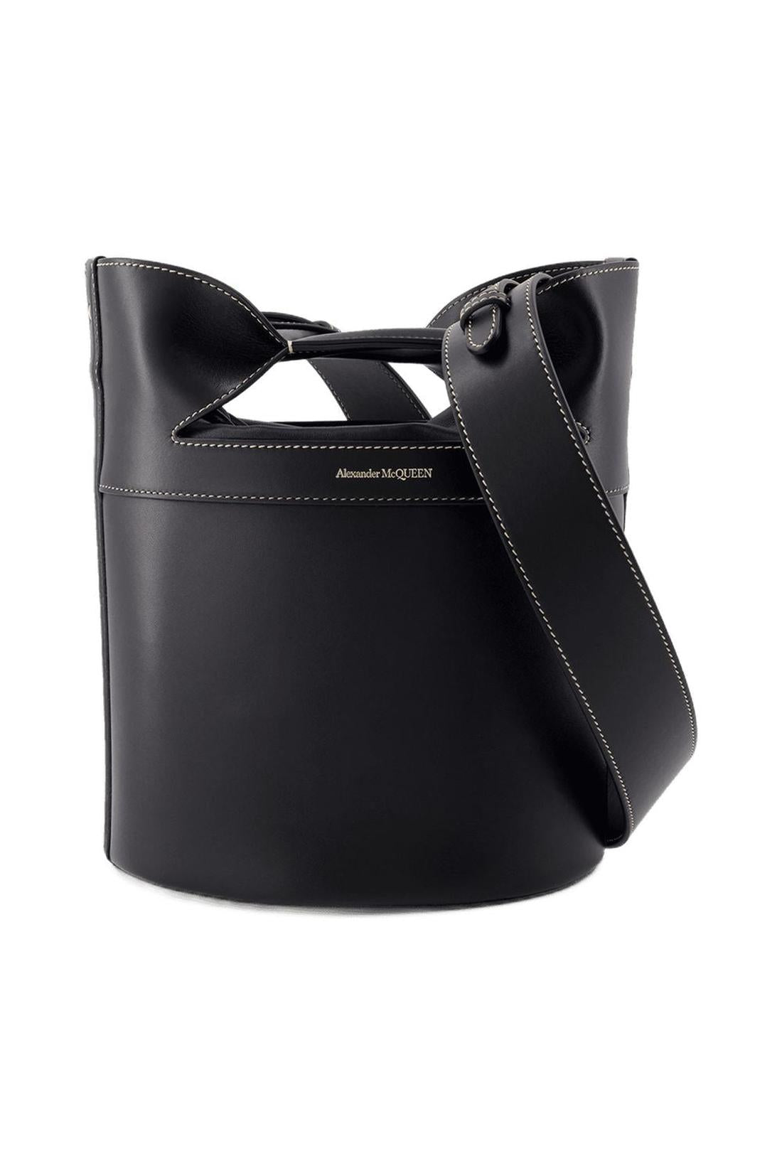 The Bucket Bow Schultertasche - Alexander McQueen - Leder - Schwarz