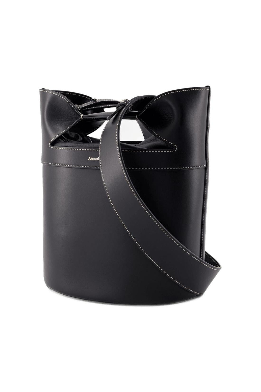 The Bucket Bow Schultertasche - Alexander McQueen - Leder - Schwarz