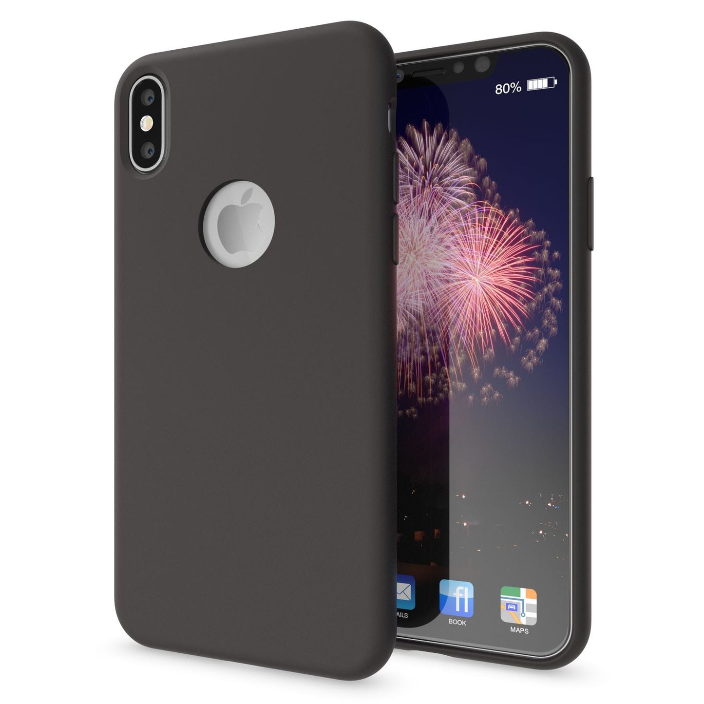 NALIA Hülle Iphone X Ultra Slim Silikon - Silk Touch Microfaser Innenfutter Kompatibel
