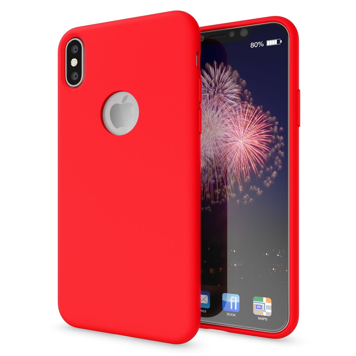 NALIA Hülle Iphone X Ultra Slim Silikon - Silk Touch Microfaser Innenfutter Kompatibel