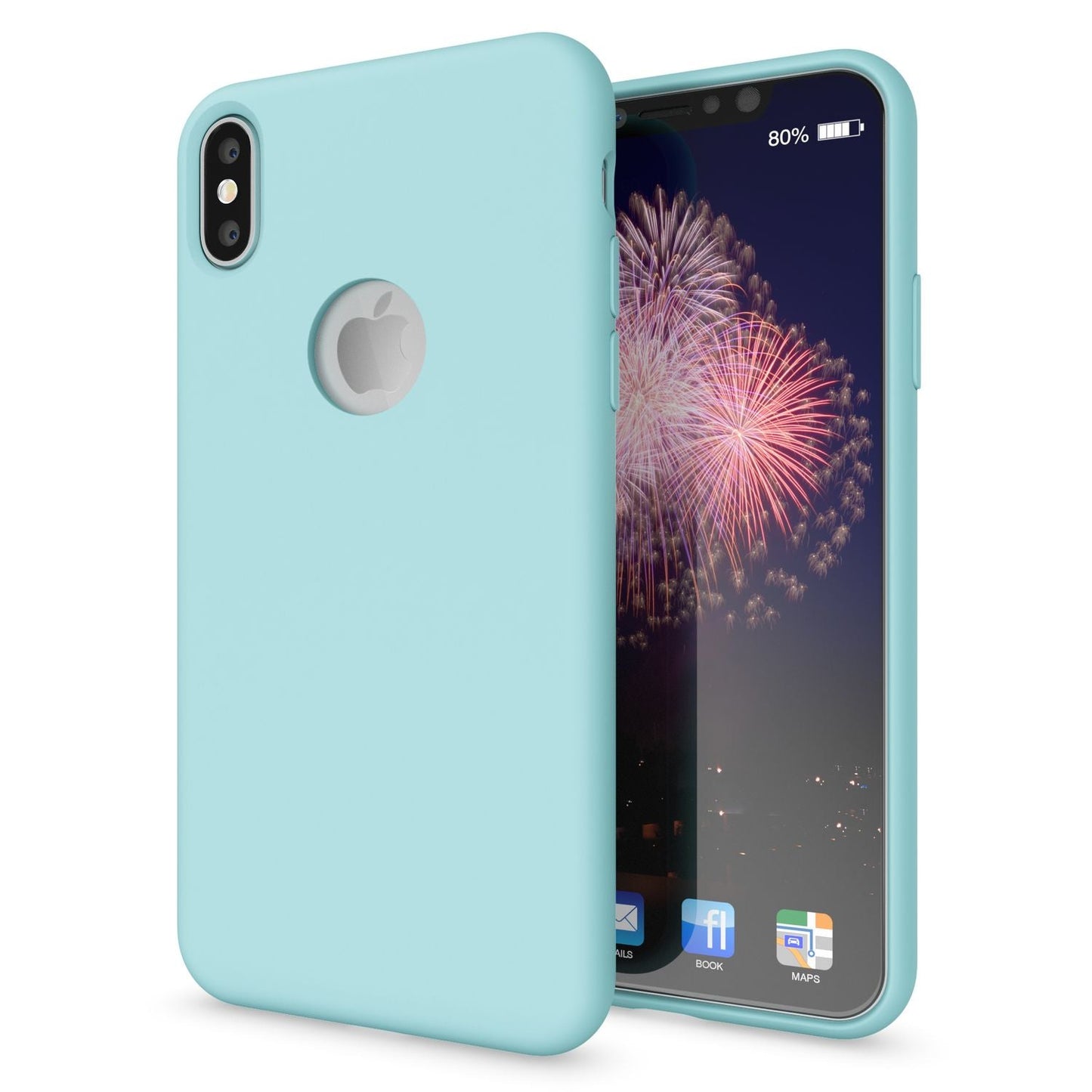 NALIA Hülle Iphone X Ultra Slim Silikon - Silk Touch Microfaser Innenfutter Kompatibel