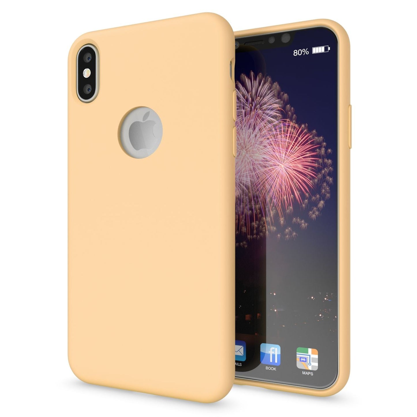 NALIA Hülle Iphone X Ultra Slim Silikon - Silk Touch Microfaser Innenfutter Kompatibel