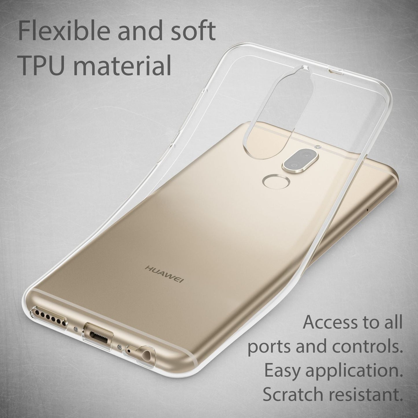 Husă Huawei Mate 10 Lite AirFlex din silicon, transparentă, cu protecție - Dimensiuni: Subțire, Material: Silicon, Claritate: Lungă