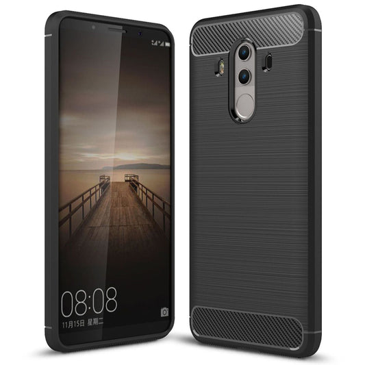 NALIA Huawei Mate 10 Pro Vortex Carbon Case Matt Schwarz - Dünn, 0,7mm Dicke, TPU Silikon