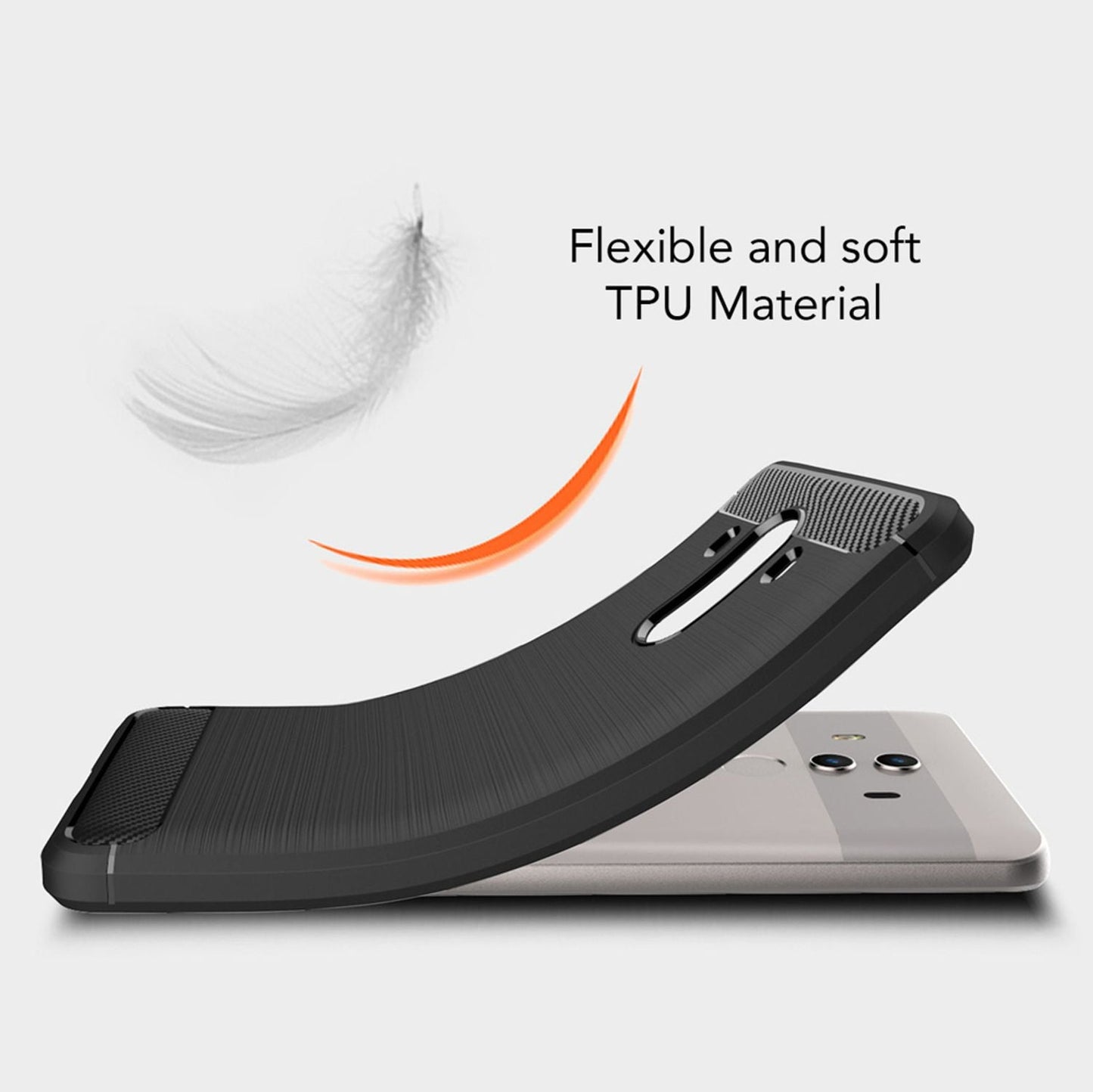 NALIA Huawei Mate 10 Pro Vortex Carbon Case Matt Schwarz - Dünn, 0,7mm Dicke, TPU Silikon