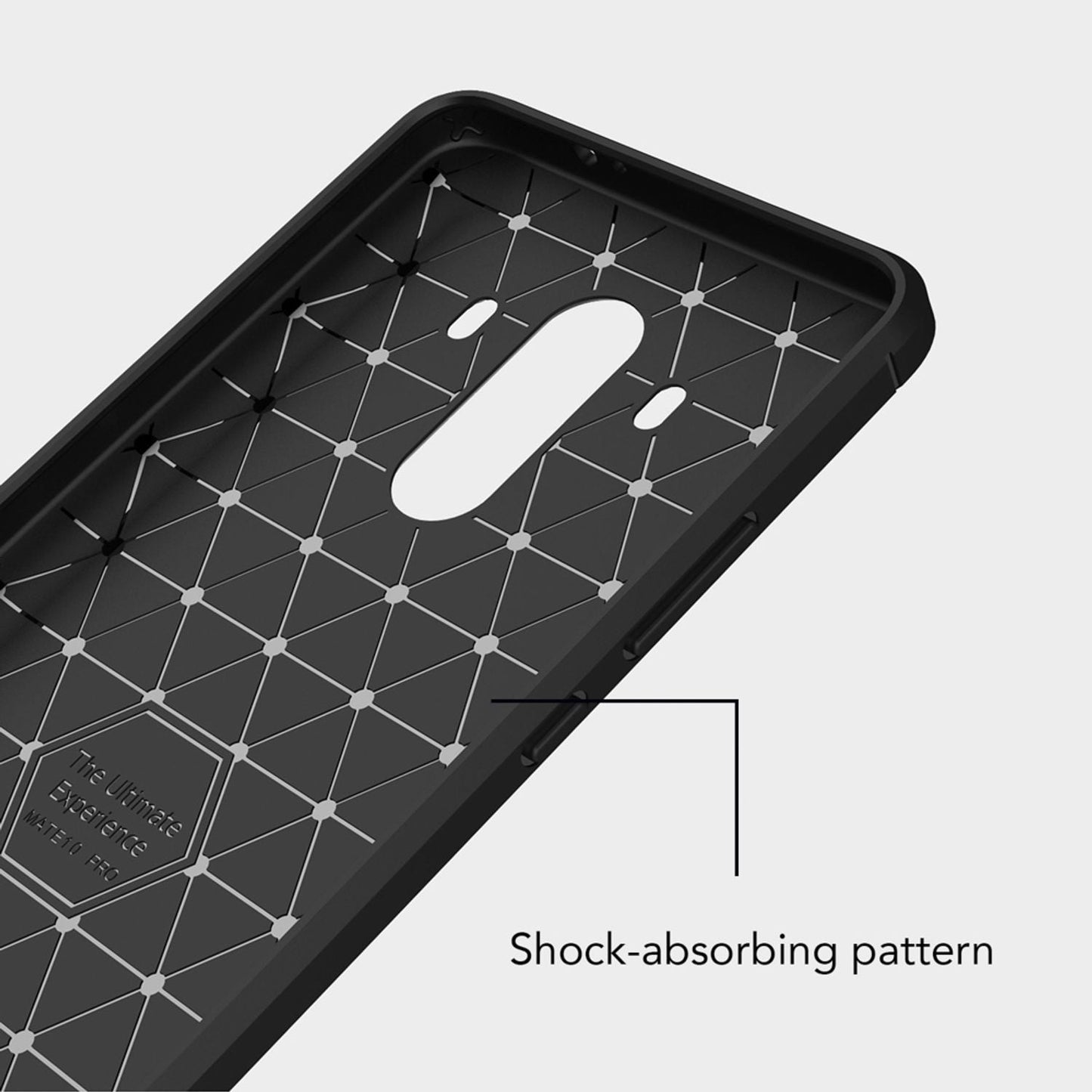 NALIA Huawei Mate 10 Pro Vortex Carbon Case Matt Schwarz - Dünn, 0,7mm Dicke, TPU Silikon