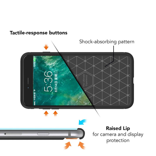 NALIA Design Case für Apple iPhone 7 Plus / iPhone 8 Plus Hülle Karbon Optik