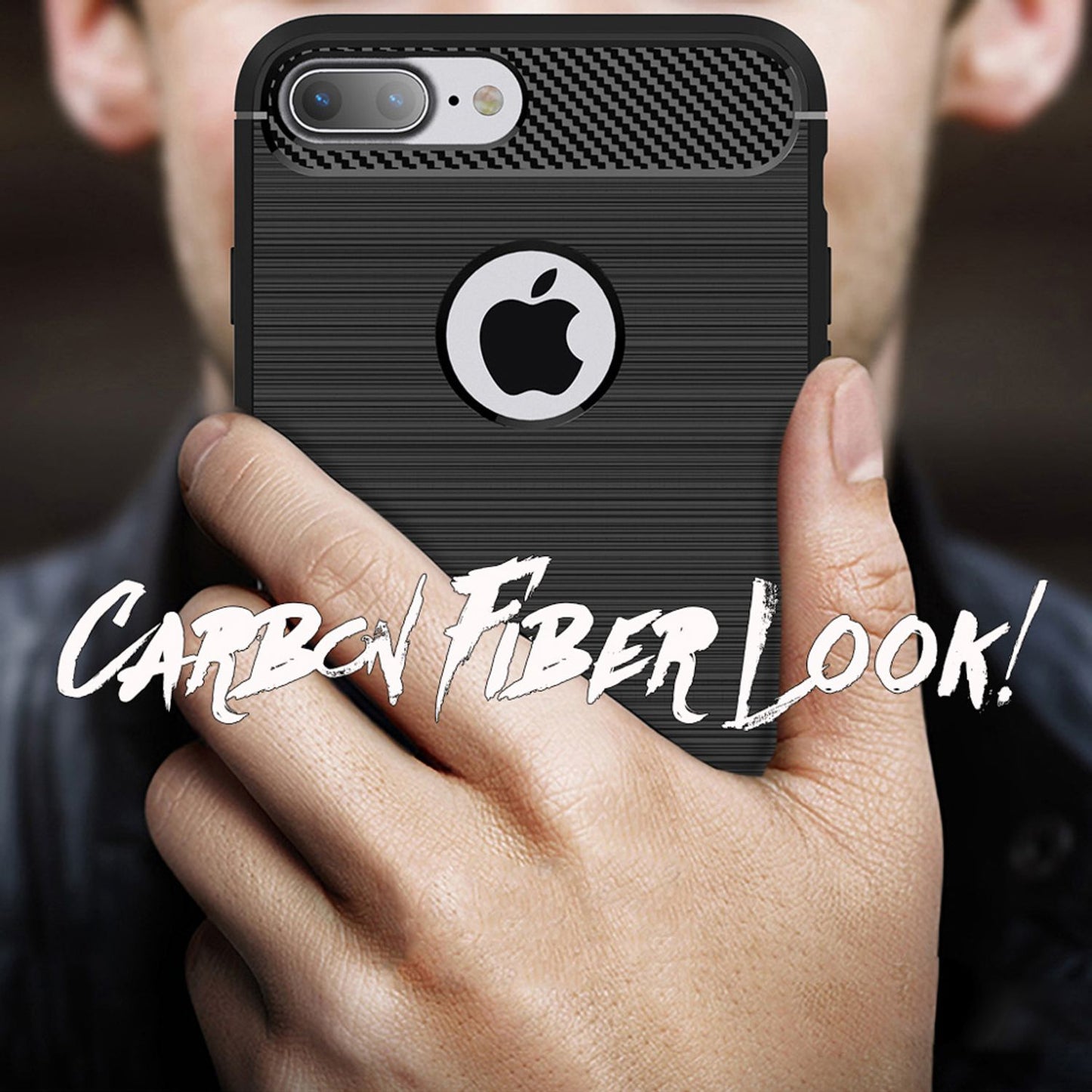 NALIA Design Case für Apple iPhone 7 Plus / iPhone 8 Plus Hülle Karbon Optik