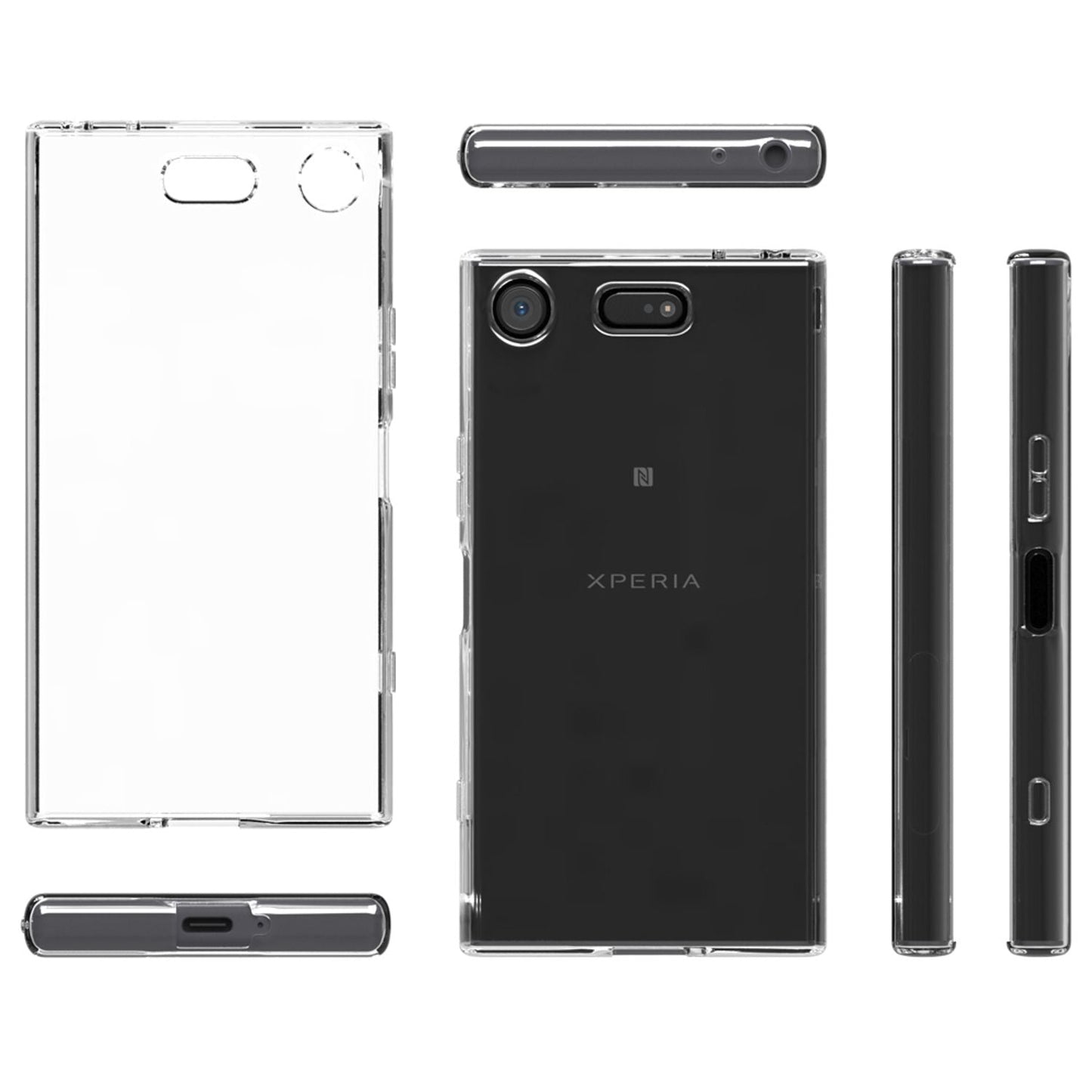 NALIA Handy Hülle für Sony Xperia XZ1, Silikon Case Cover Schutz Tasche Bumper