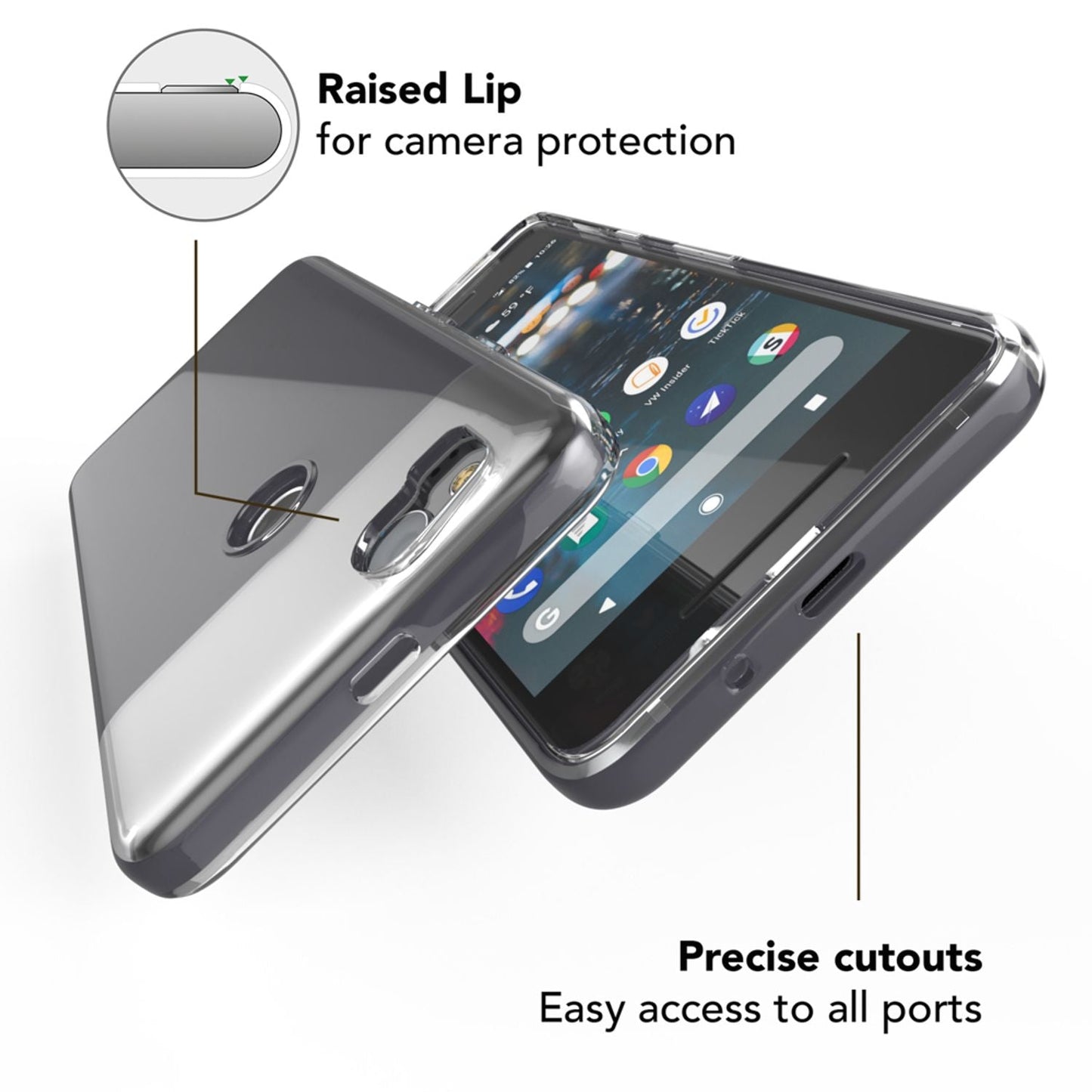 Husă de telefon NALIA pentru Google Pixel 2, husă subțire de protecție din silicon