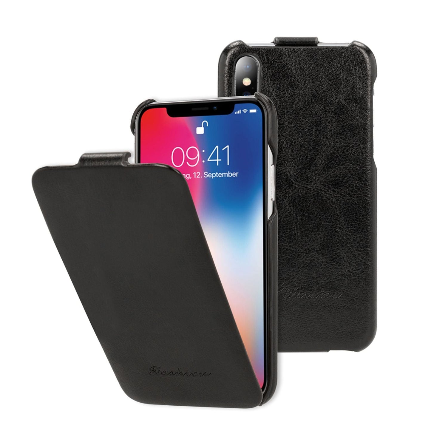 NALIA Flipcase für Apple iPhone X XS, Leder Flip Case Rundum Schutz Cover Etui