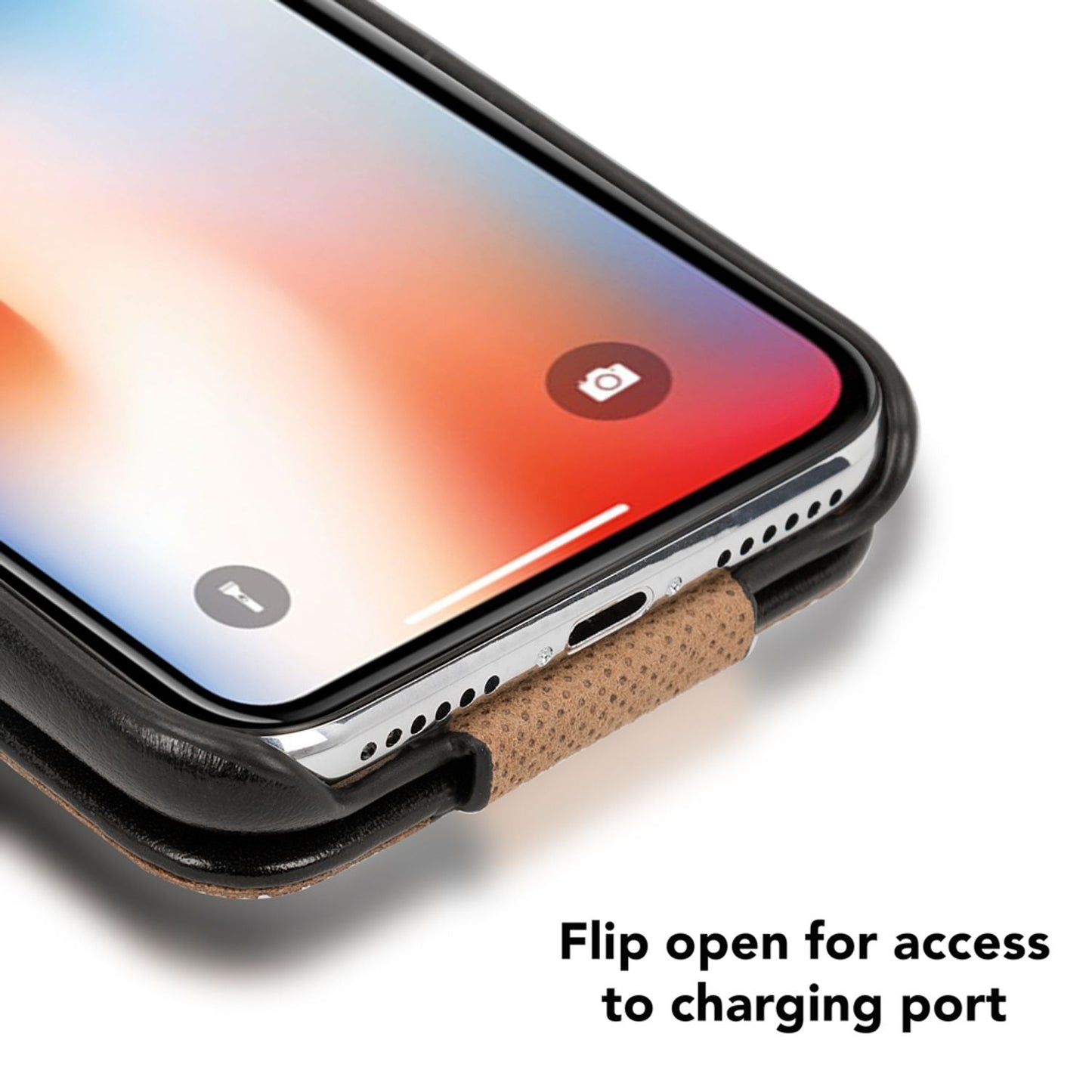 NALIA Flipcase für Apple iPhone X XS, Leder Flip Case Rundum Schutz Cover Etui