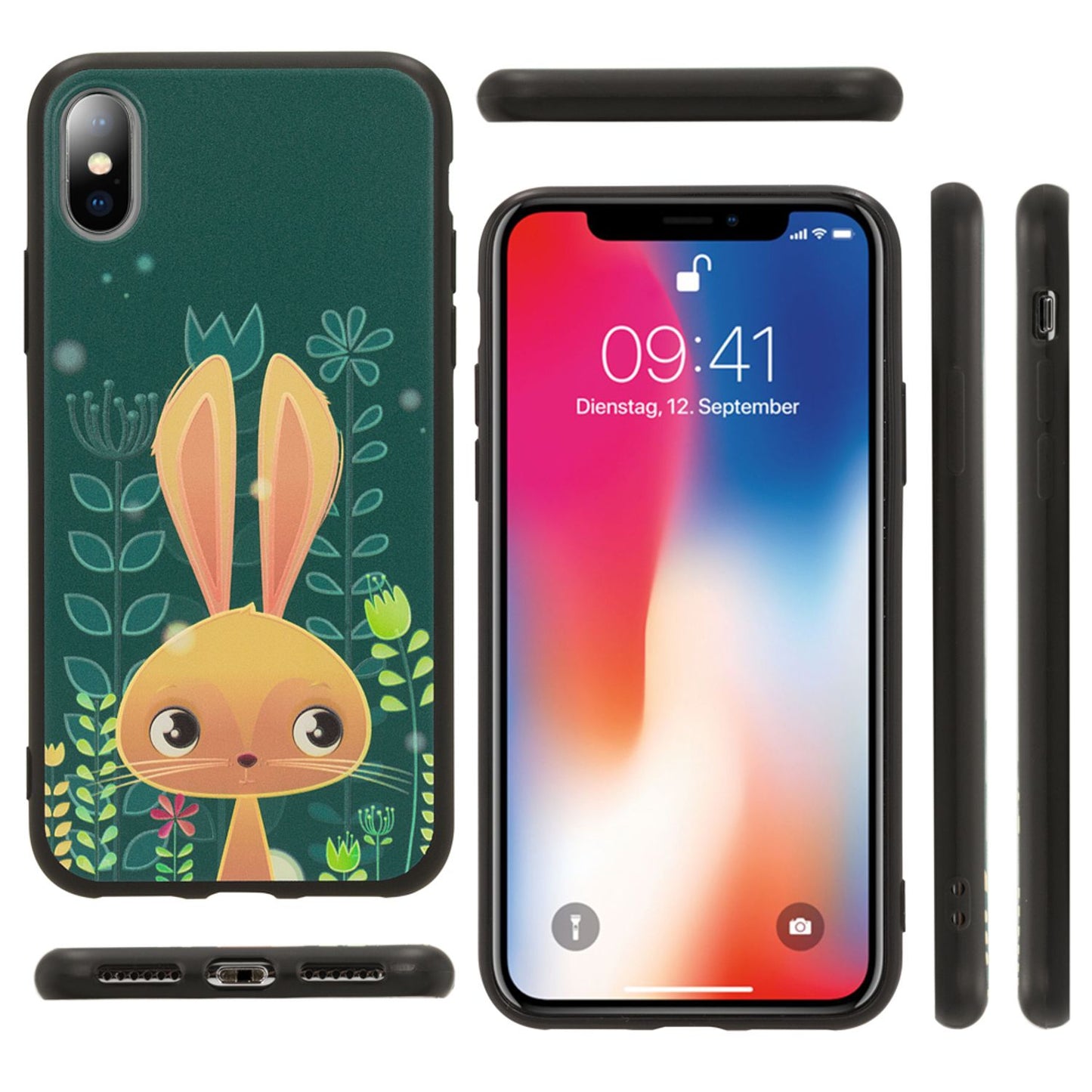 NALIA Hülle für Apple iPhone X XS, Slim Silikon Motiv Case Schutz Cover Bumper