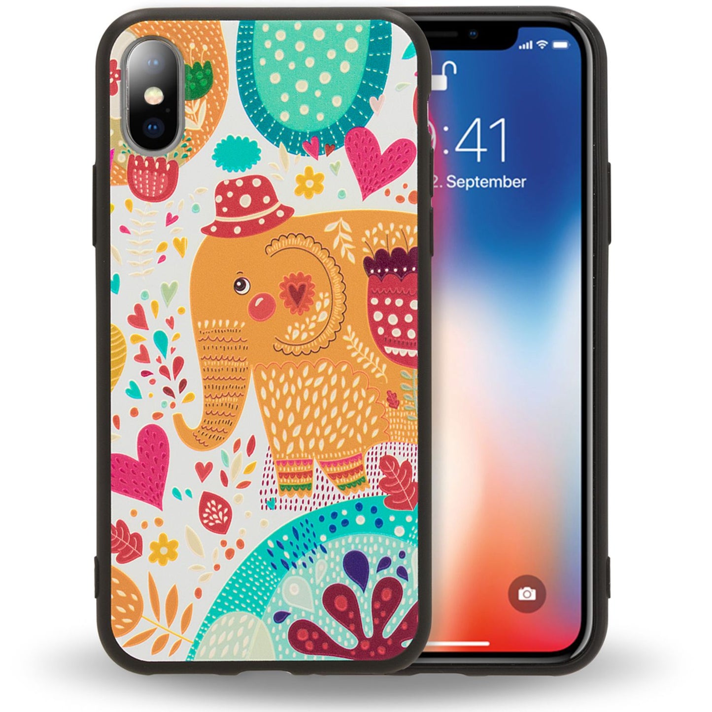 NALIA Hülle für Apple iPhone X XS, Slim Silikon Motiv Case Schutz Cover Bumper