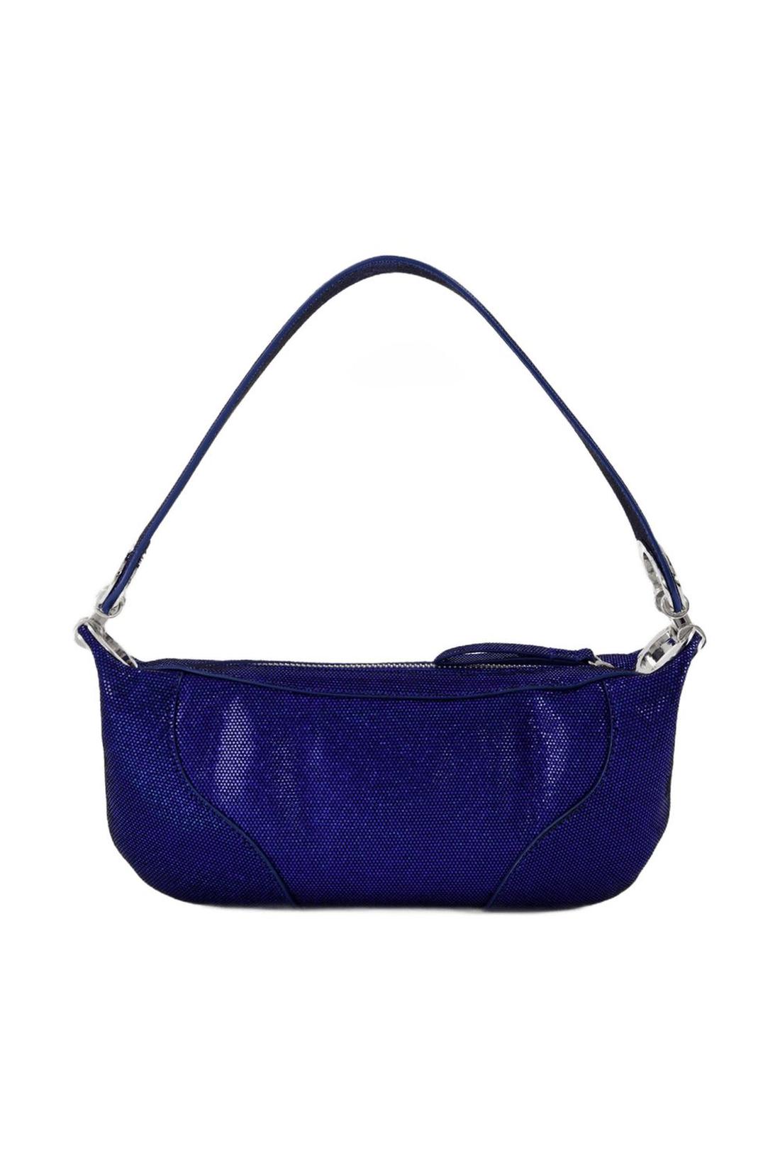 Mini Amira Hobo Bag - By Far - Blue - Leather
