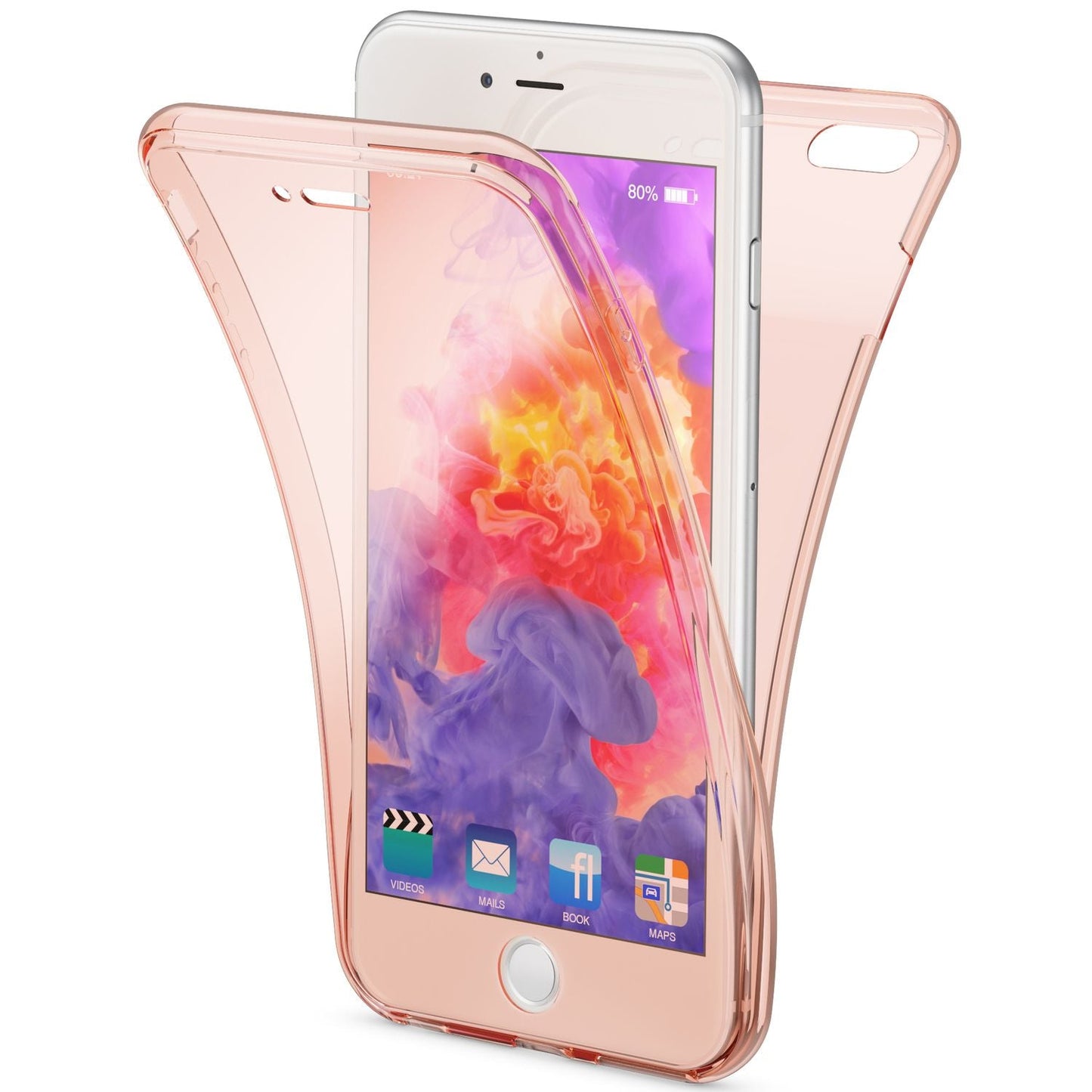 NALIA iPhone 6 Plus 6S Plus 360 Grad Hülle - Dünne Silikonhülle Transparenter Displayschutz