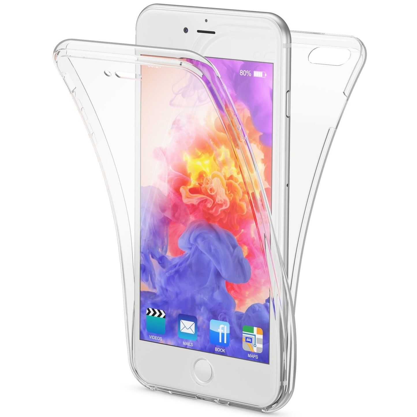 NALIA iPhone 6 Plus 6S Plus 360 Grad Hülle - Dünne Silikonhülle Transparenter Displayschutz