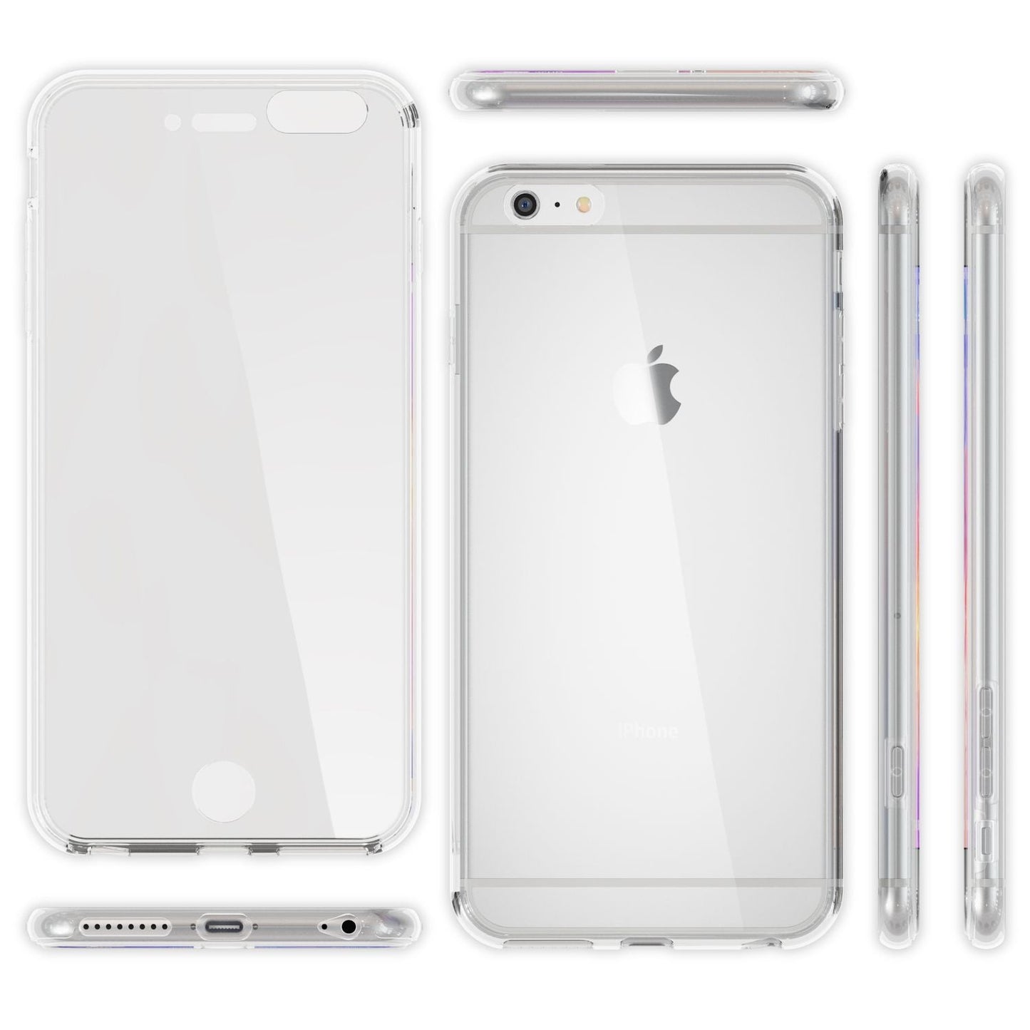 NALIA iPhone 6 Plus 6S Plus 360 Grad Hülle - Dünne Silikonhülle Transparenter Displayschutz