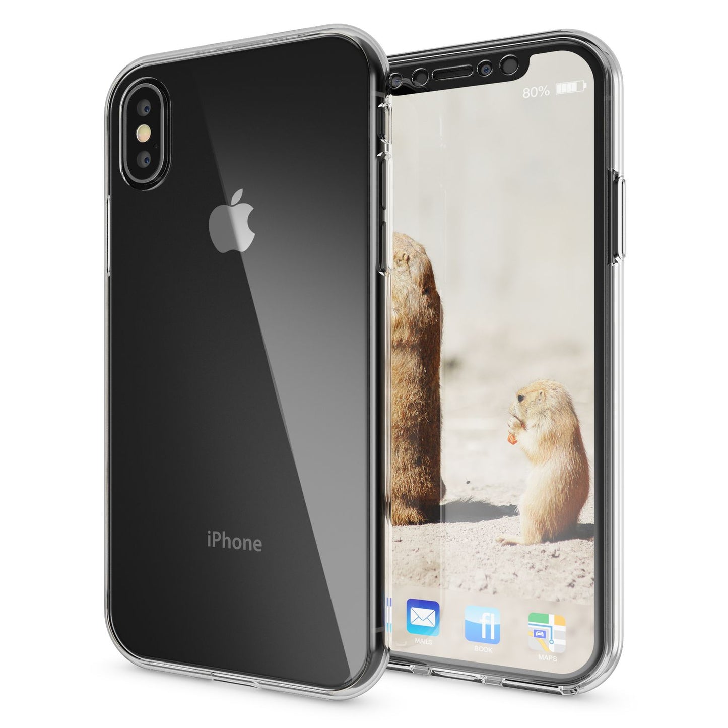 NALIA 360 Grad Handy Hülle für Apple iPhone XS Max, Full Cover Rundum Schutz