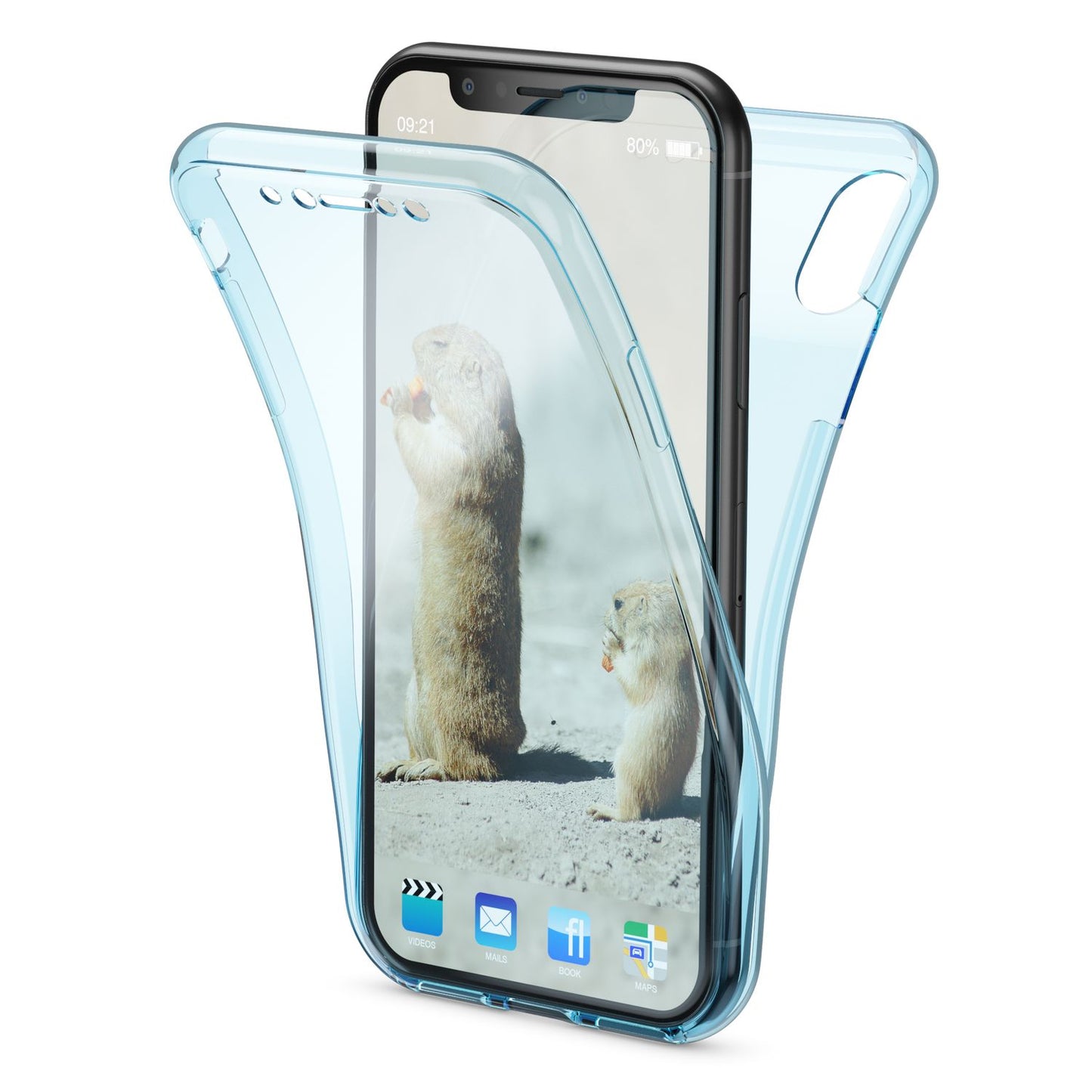 NALIA 360 Grad Handy Hülle für Apple iPhone XS Max, Full Cover Rundum Schutz