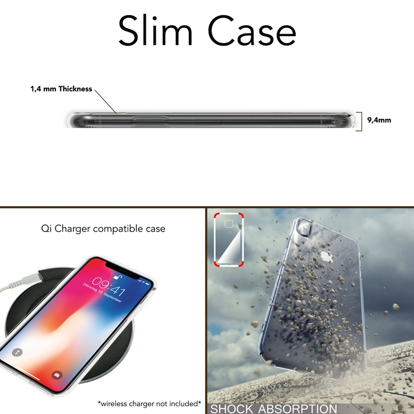 NALIA IPhone XS Max Dünne Silikonhülle Kristallklar - Dicke 0,4 mm, Passgenau, Transparent