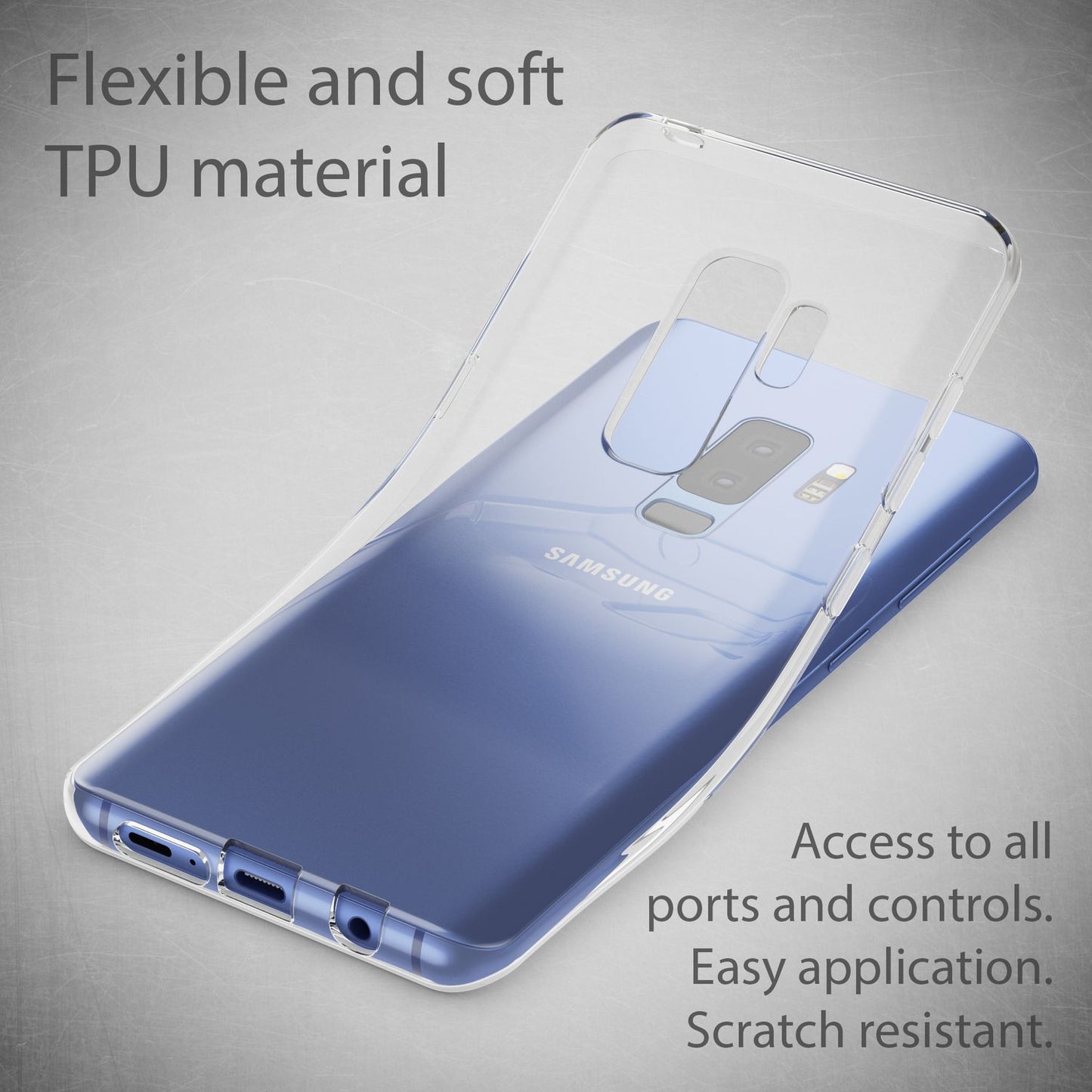 Husă transparentă NALIA AirFlex - Dimensiuni pentru Galaxy S9 Plus, Grosime 0,7 mm, Material: Silicon