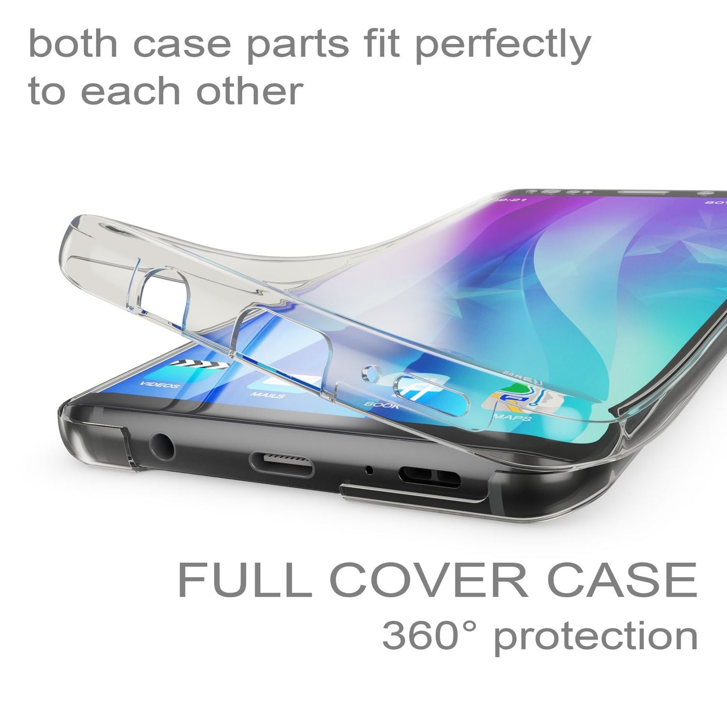 Samsung Galaxy S9 Plus 360 Grad Handy Hülle von NALIA, Full Cover vorne hinten