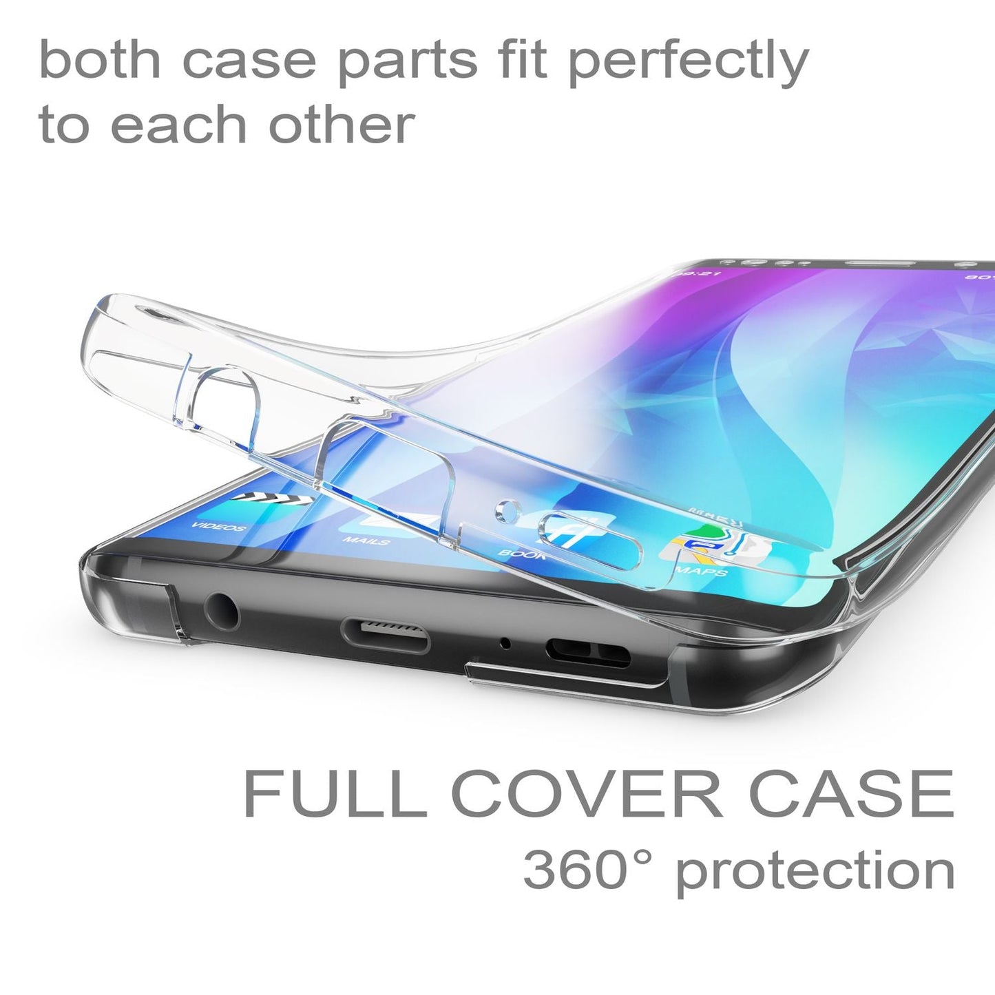 Samsung Galaxy S9 Plus 360 Grad Handy Hülle von NALIA, Full Cover vorne hinten