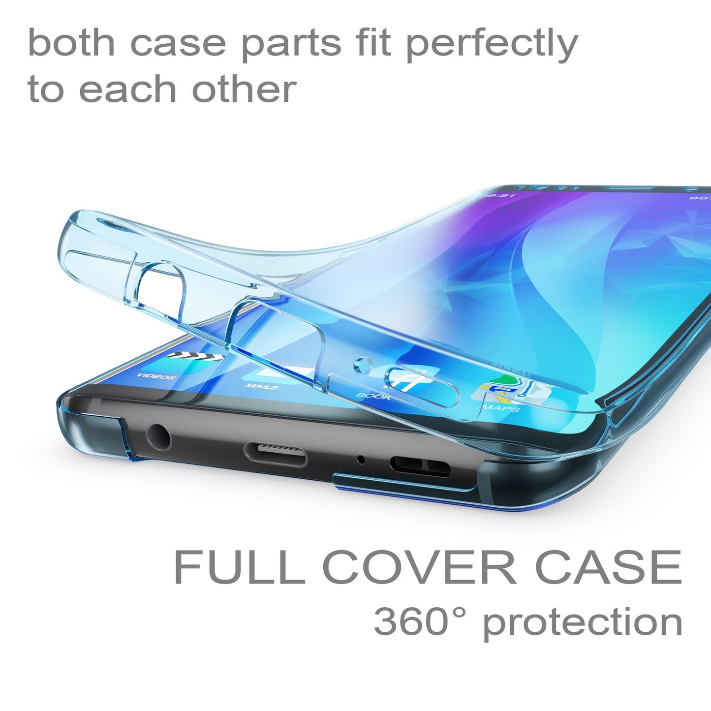 Samsung Galaxy S9 Plus 360 Grad Handy Hülle von NALIA, Full Cover vorne hinten