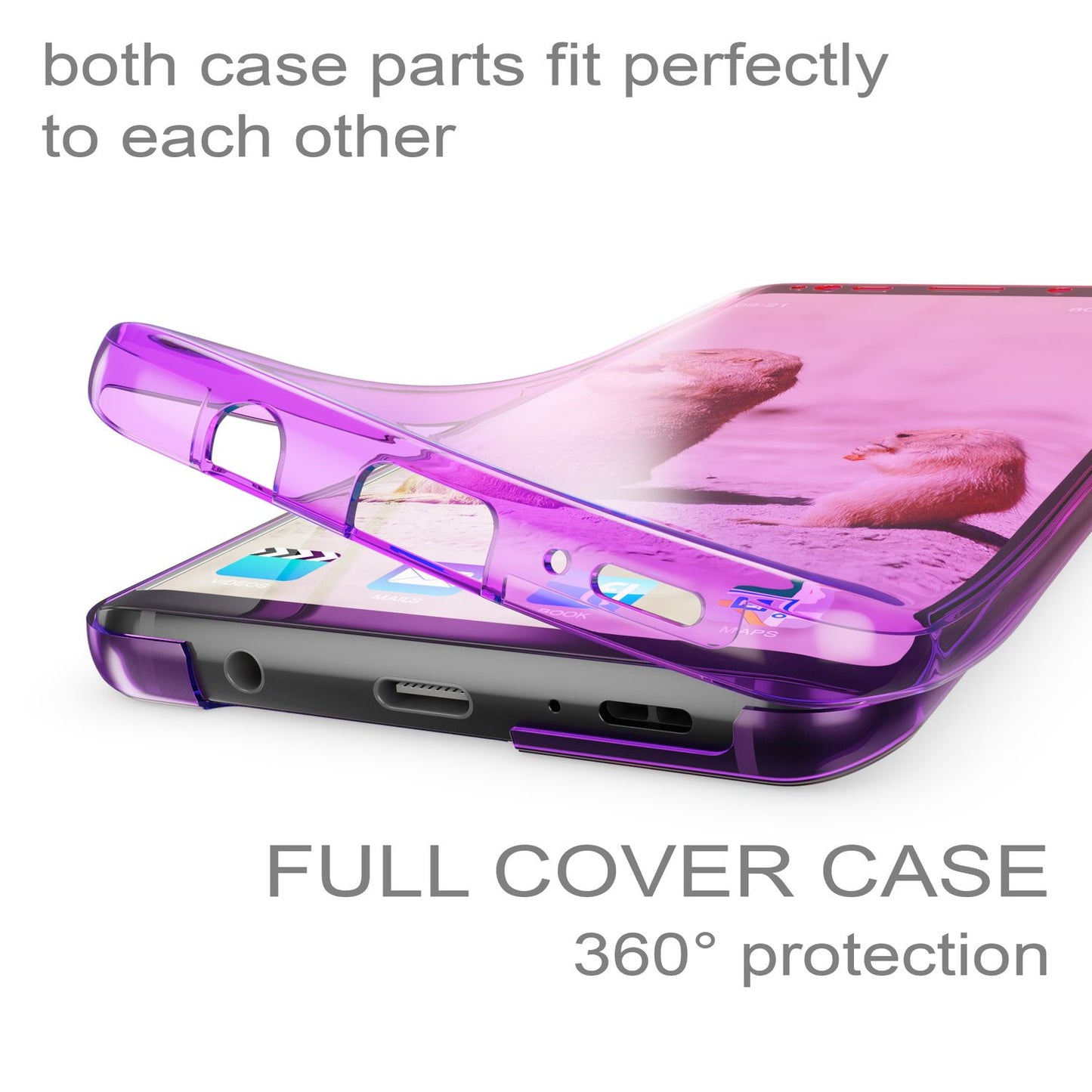 Samsung Galaxy S9 Plus 360 Grad Handy Hülle von NALIA, Full Cover vorne hinten