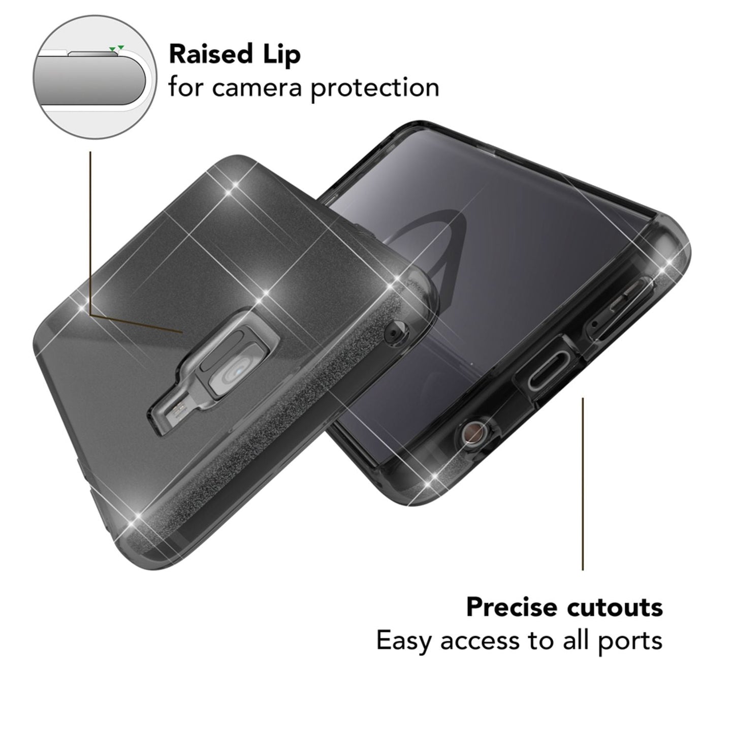 Samsung Galaxy S9 Hülle Handyhülle von NALIA, Glitzer Slim Case Cover Schutzhülle