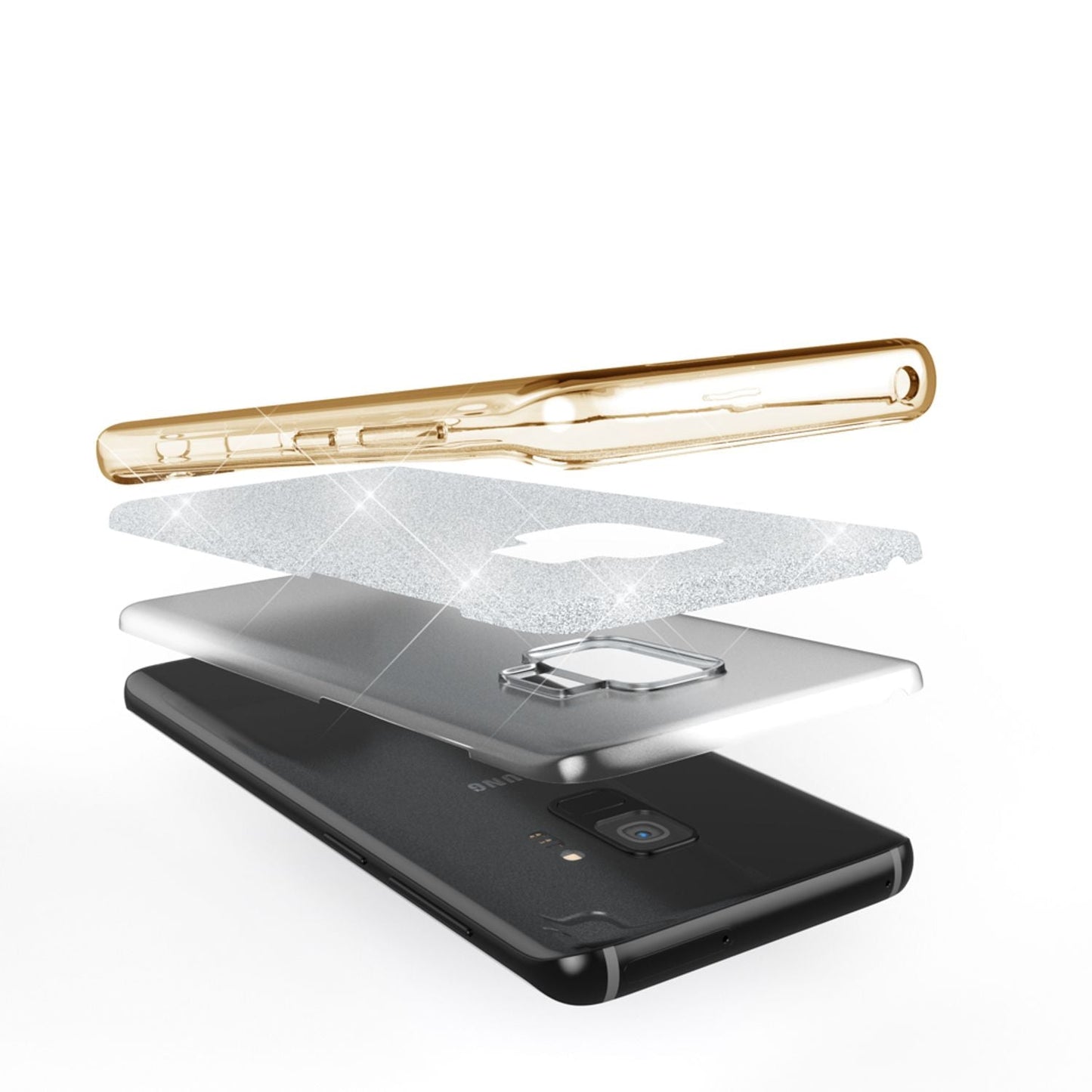 Samsung Galaxy S9 Hülle Handyhülle von NALIA, Glitzer Slim Case Cover Schutzhülle