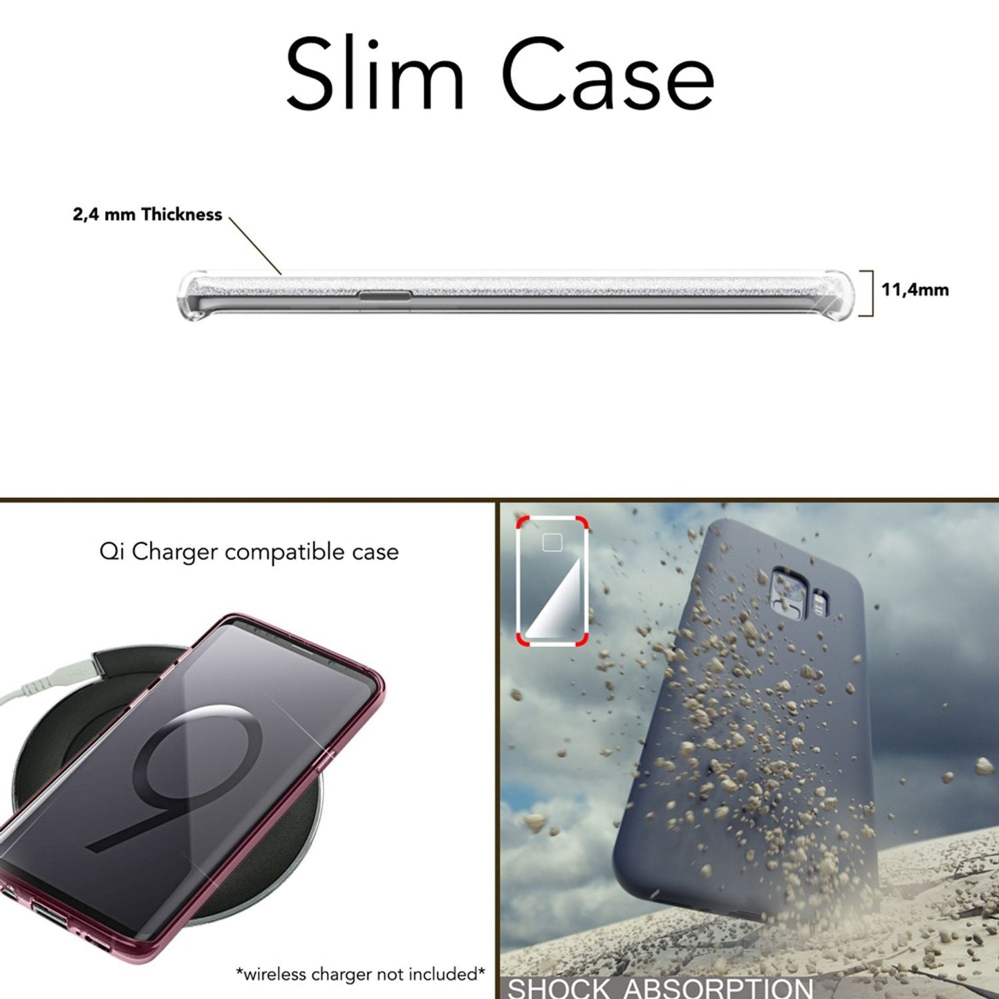 Samsung Galaxy S9 Hülle Handyhülle von NALIA, Glitzer Slim Case Cover Schutzhülle