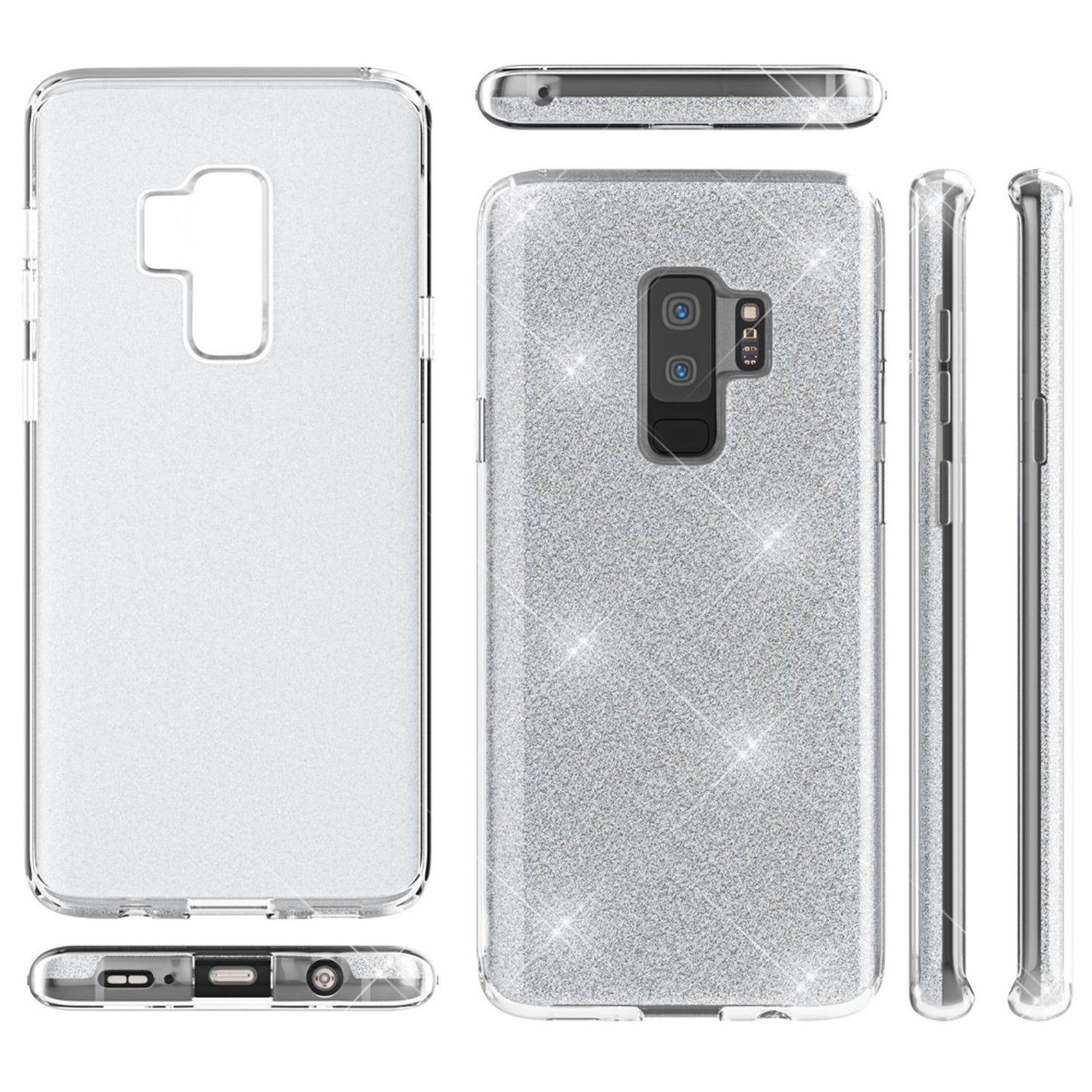 Husă de telefon NALIA pentru Samsung Galaxy S9 Plus, carcasă cu sclipici și bumper