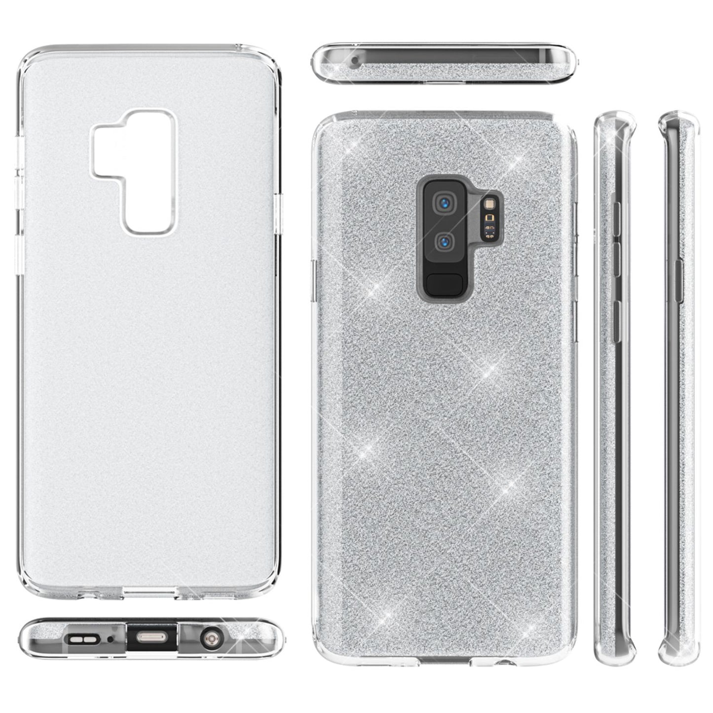 Husă de telefon NALIA pentru Samsung Galaxy S9 Plus, carcasă cu sclipici și bumper