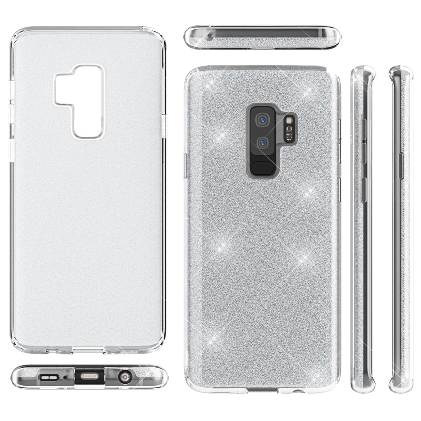 Husă de telefon NALIA pentru Samsung Galaxy S9 Plus, carcasă cu sclipici și bumper