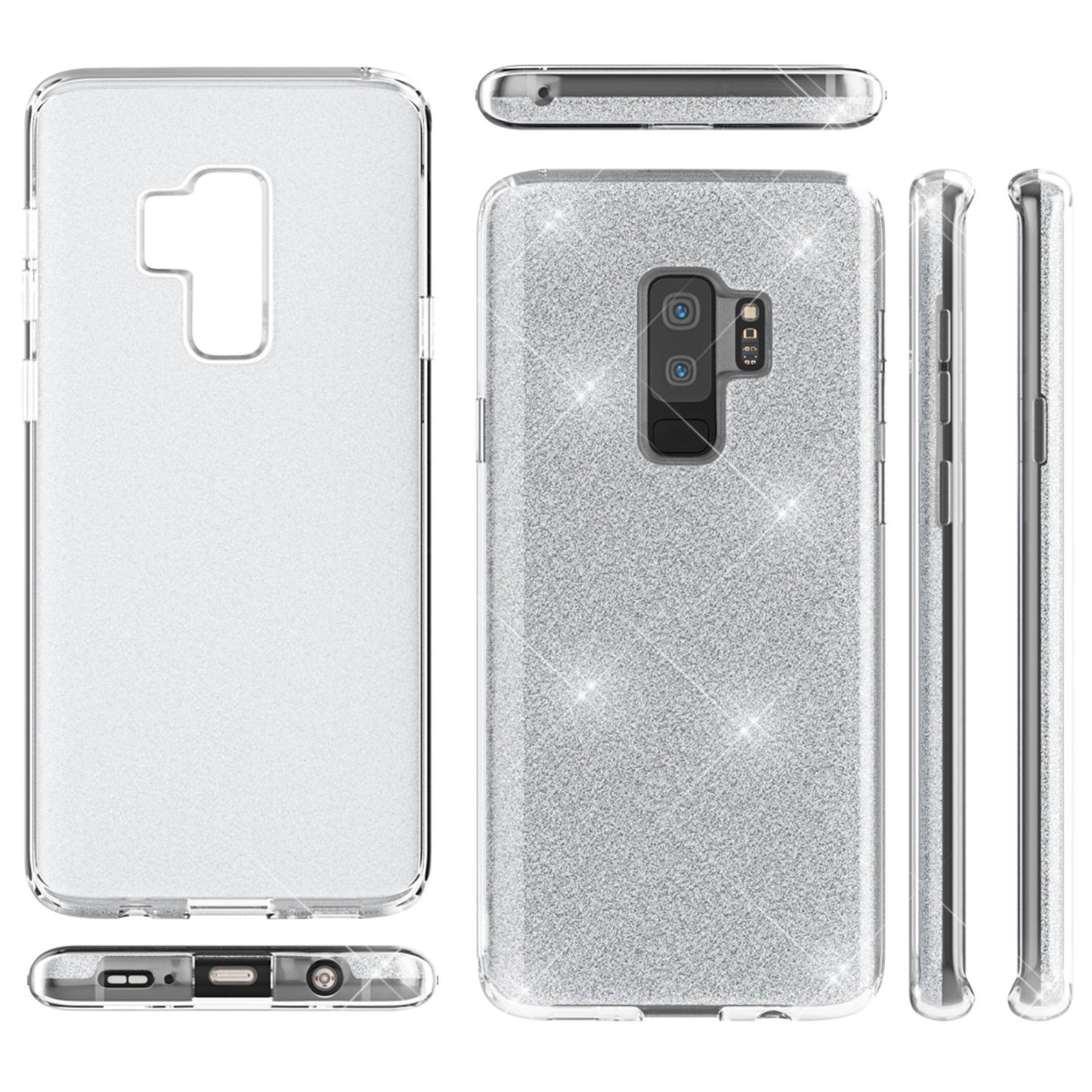 Husă de telefon NALIA pentru Samsung Galaxy S9 Plus, carcasă cu sclipici și bumper