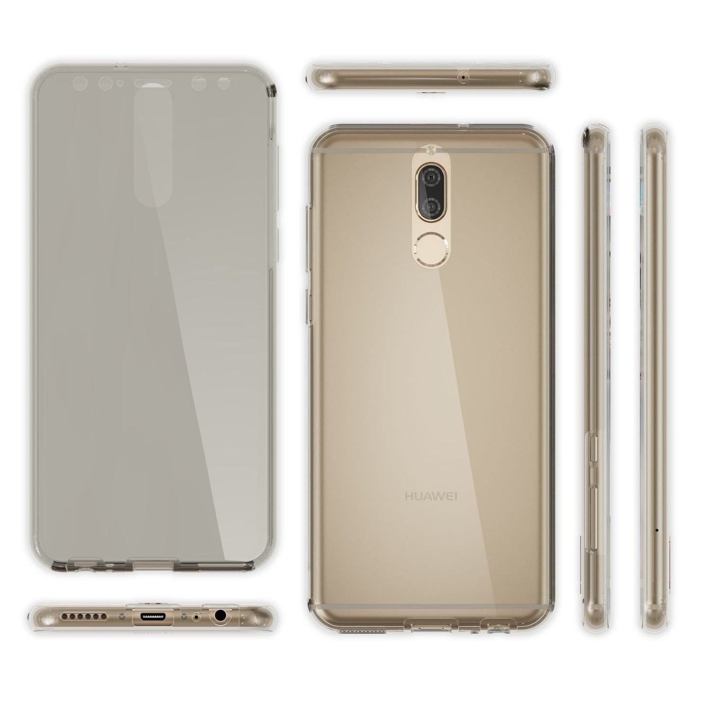 Husă Huawei Mate 10 Lite cu protecție completă la 360 de grade și protector de ecran - silicon subțire și transparent