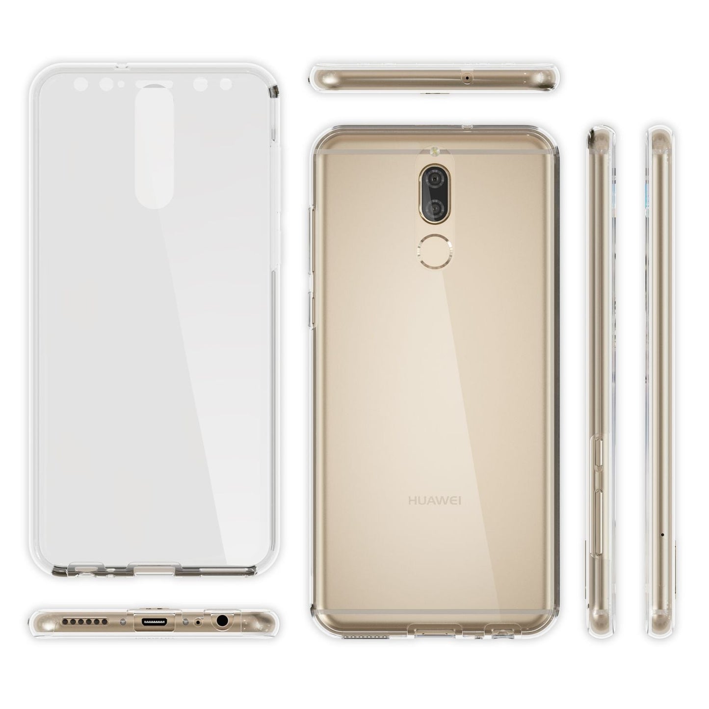 Husă Huawei Mate 10 Lite cu protecție completă la 360 de grade și protector de ecran - silicon subțire și transparent