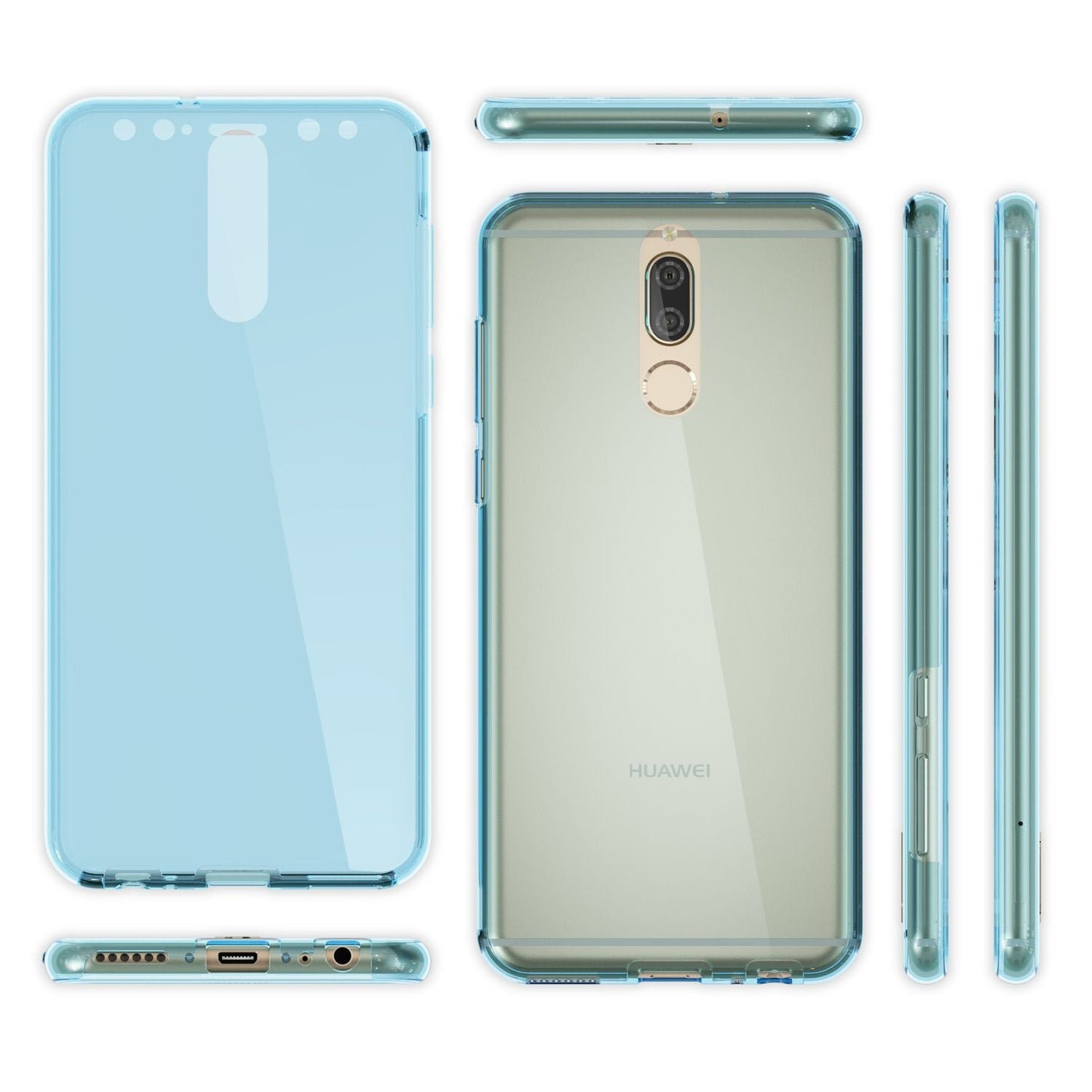 Husă Huawei Mate 10 Lite cu protecție completă la 360 de grade și protector de ecran - silicon subțire și transparent