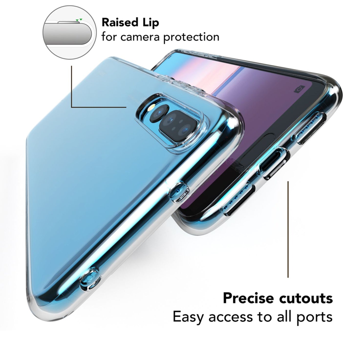 NALIA Huawei P20 Pro Hülle AirFlex Transparente Silikon Schutzhülle - Material Silikon, Transparenz, Schutz