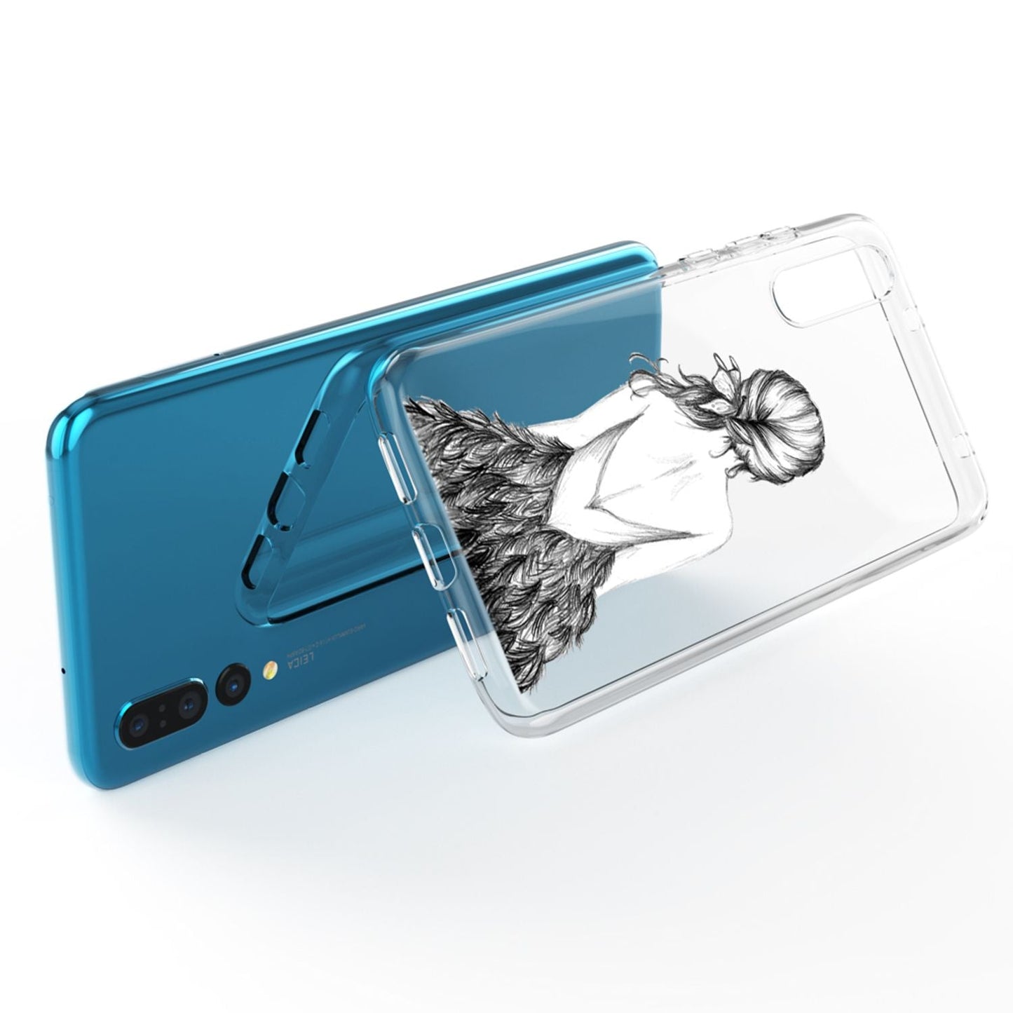 Husă din silicon pentru Huawei P20 Pro cu design, transparentă - subțire, transparentă, potrivire perfectă