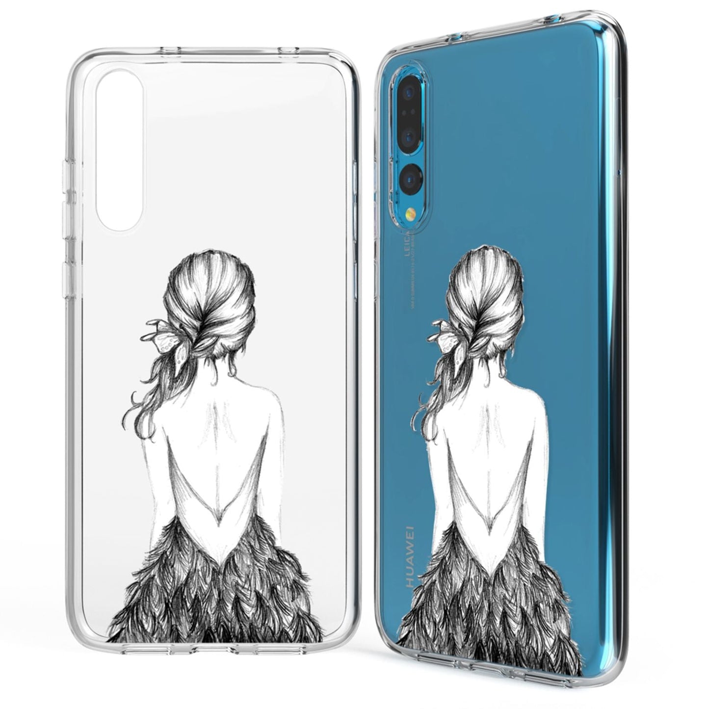 Husă din silicon pentru Huawei P20 Pro cu design, transparentă - subțire, transparentă, potrivire perfectă